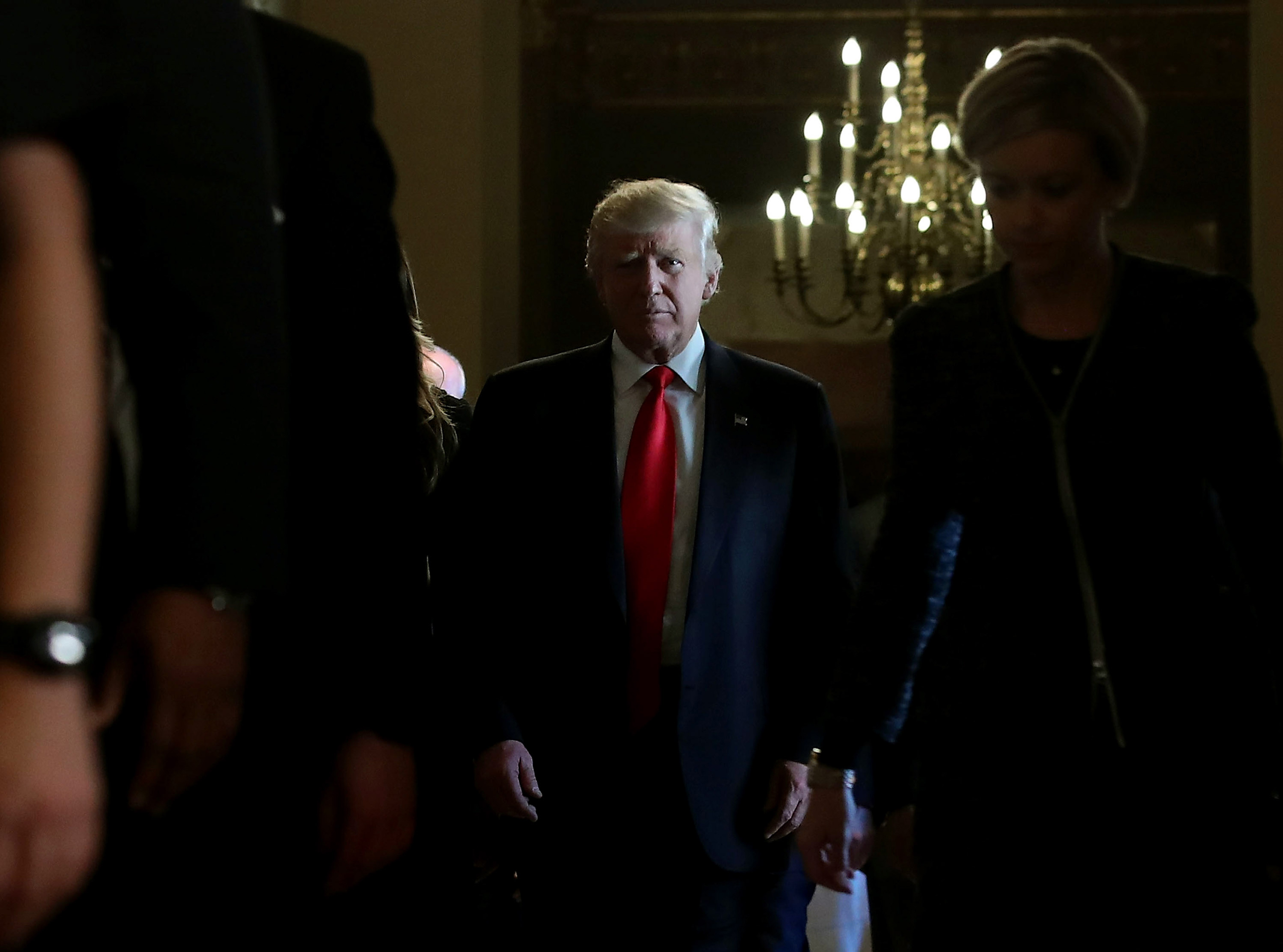 WASHINGTON, DC - NOVEMBER 10: President-elect Donald Trump walks from a meeting with Senate Majority Leader Mitch McConnell at the U.S. Capitol November 10, 2016 in Washington, DC. Earlier in the day president-elect Trump met with U.S. President Barack O