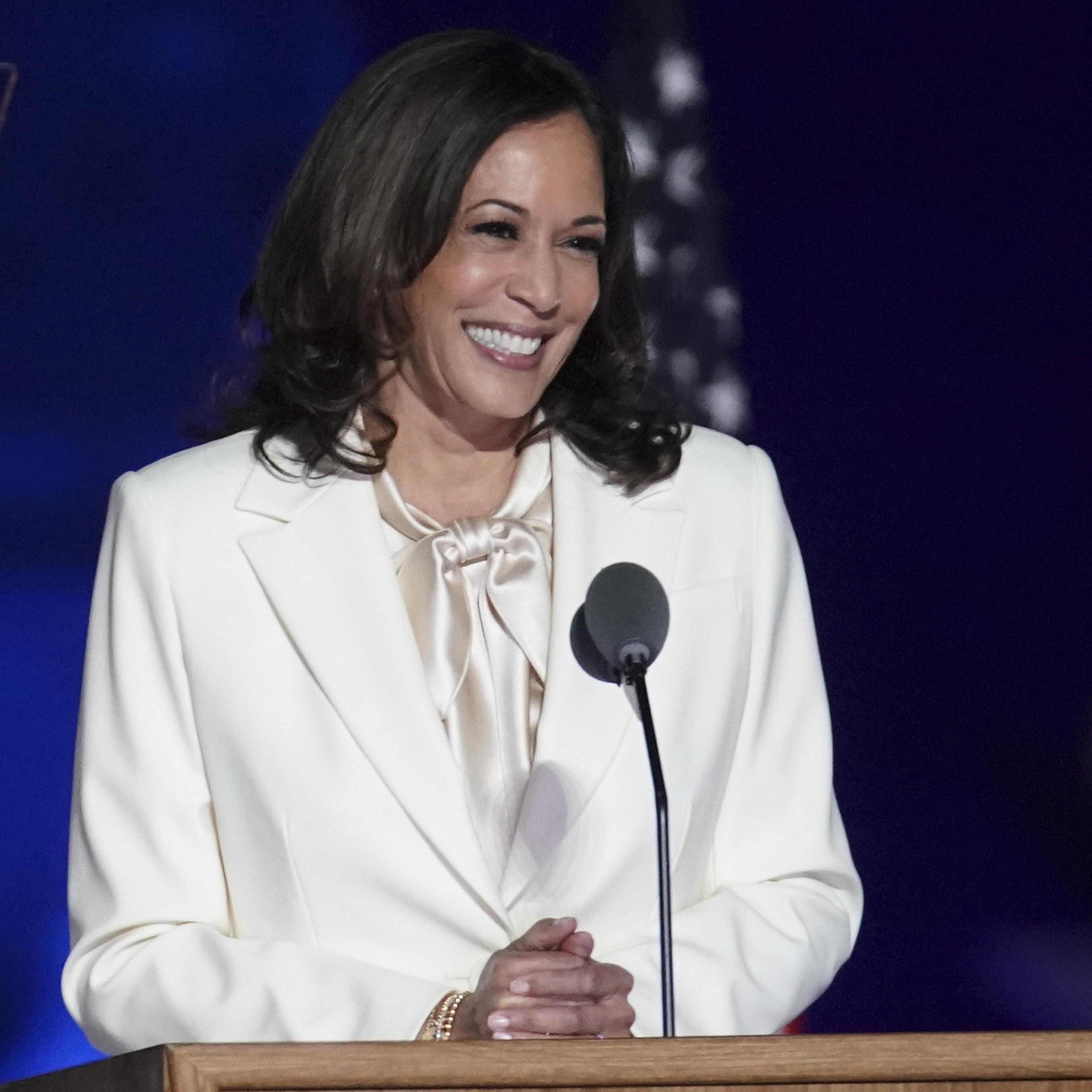 Kamala Harris delivers remarks upon defeating Donald J. Trump
