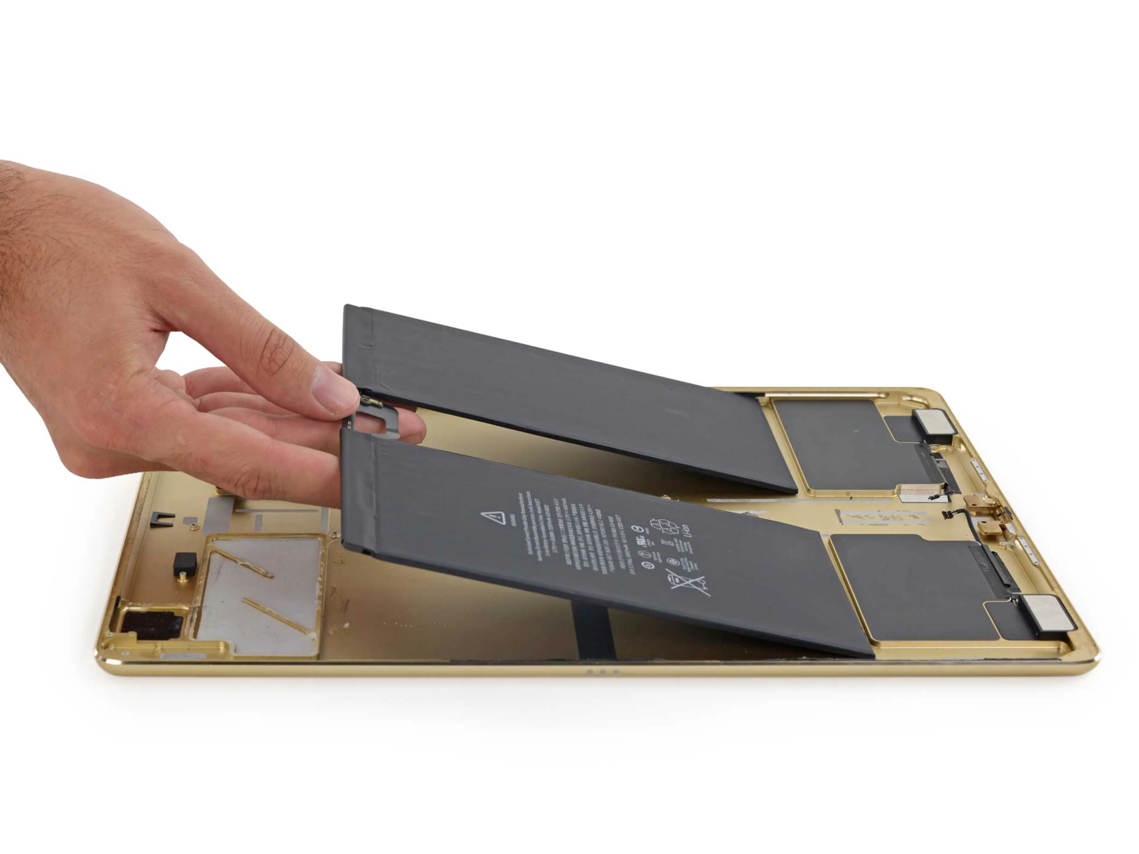 Here's a look at the iPad Pro's battery, which is 10,307 mAh according to iFixit.