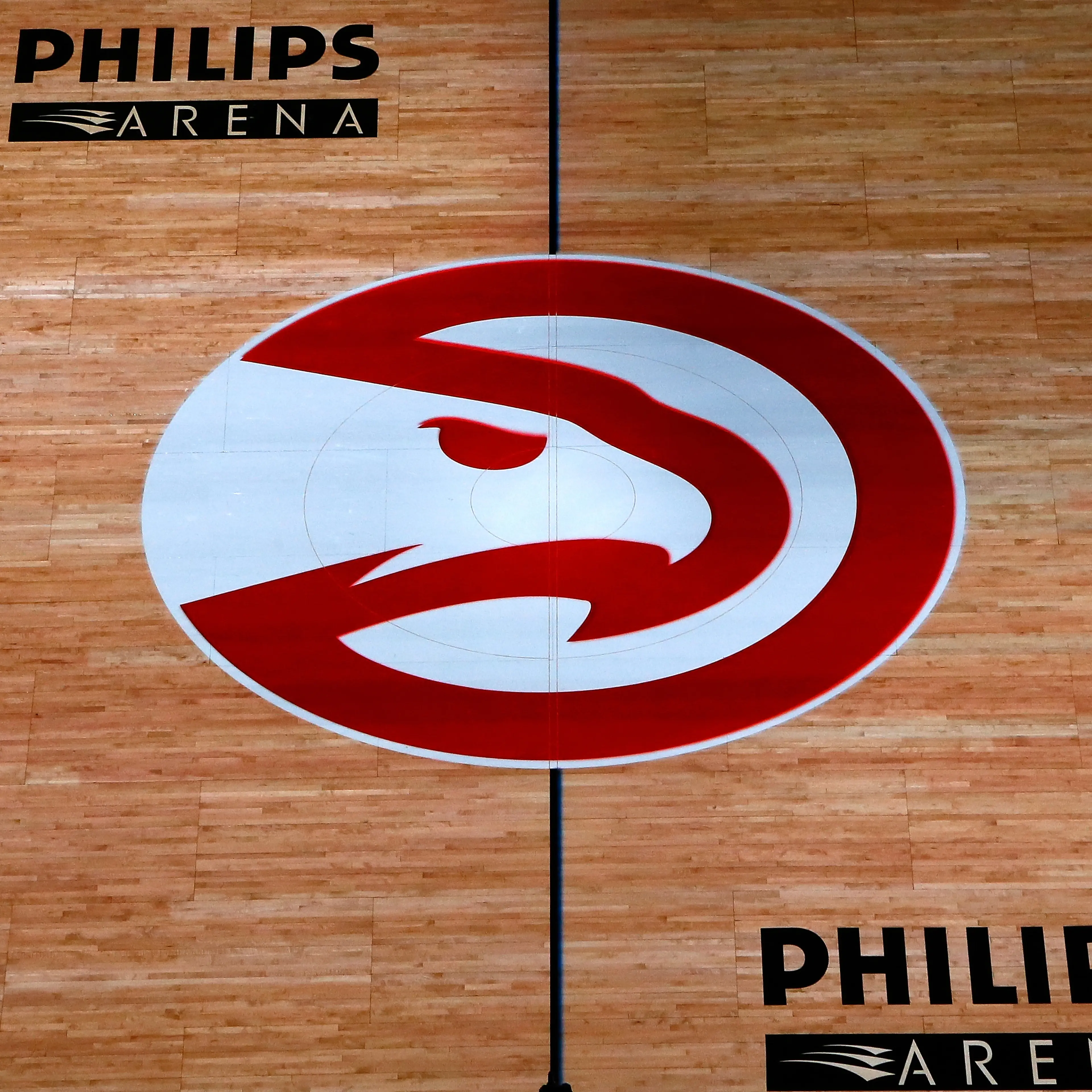 A general view of the Atlanta Hawks court at Philips Arena on Nov. 18, 2014 in Atlanta, Georgia.