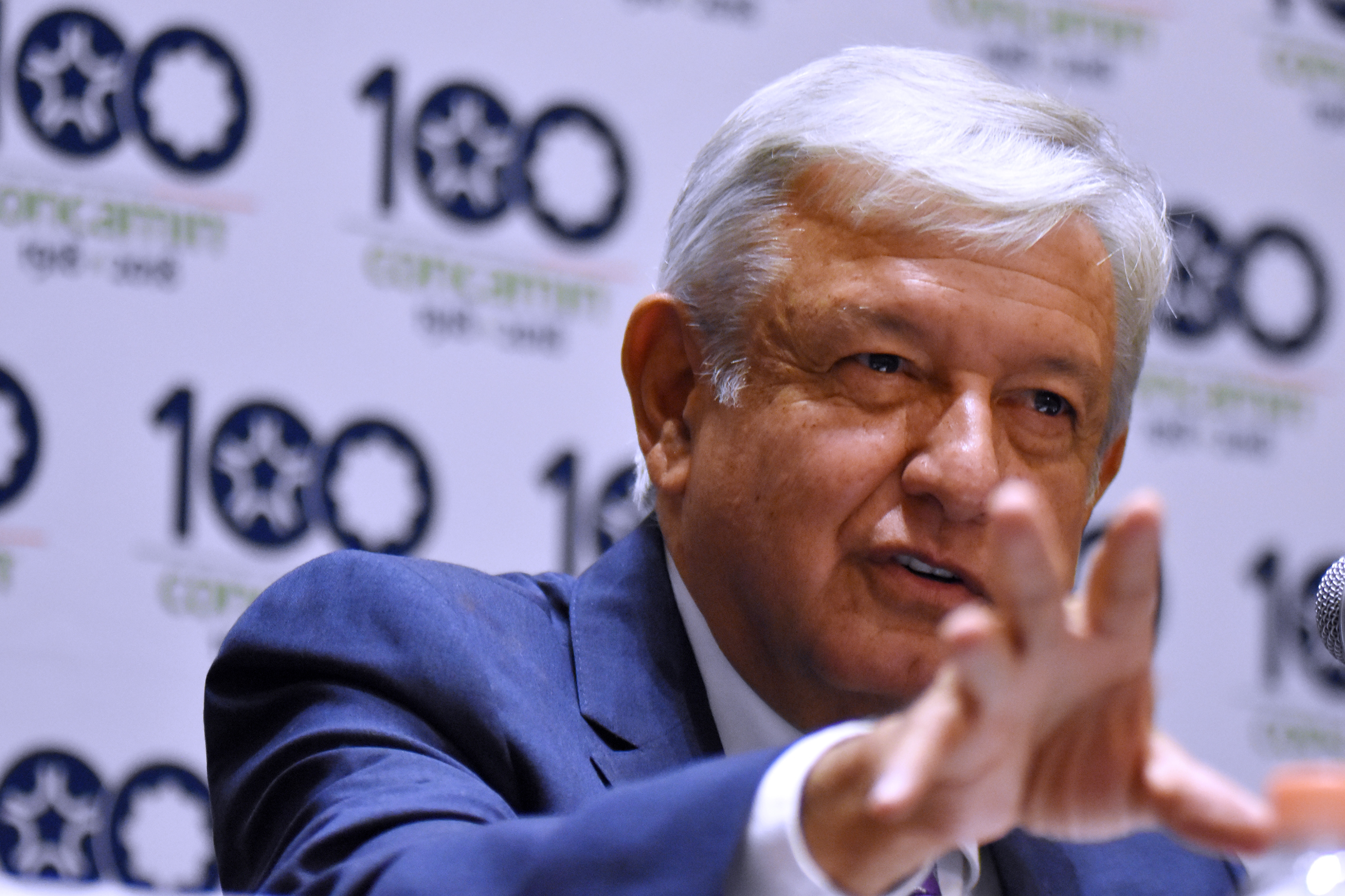 Mexico's president-elect speaks at a press conference