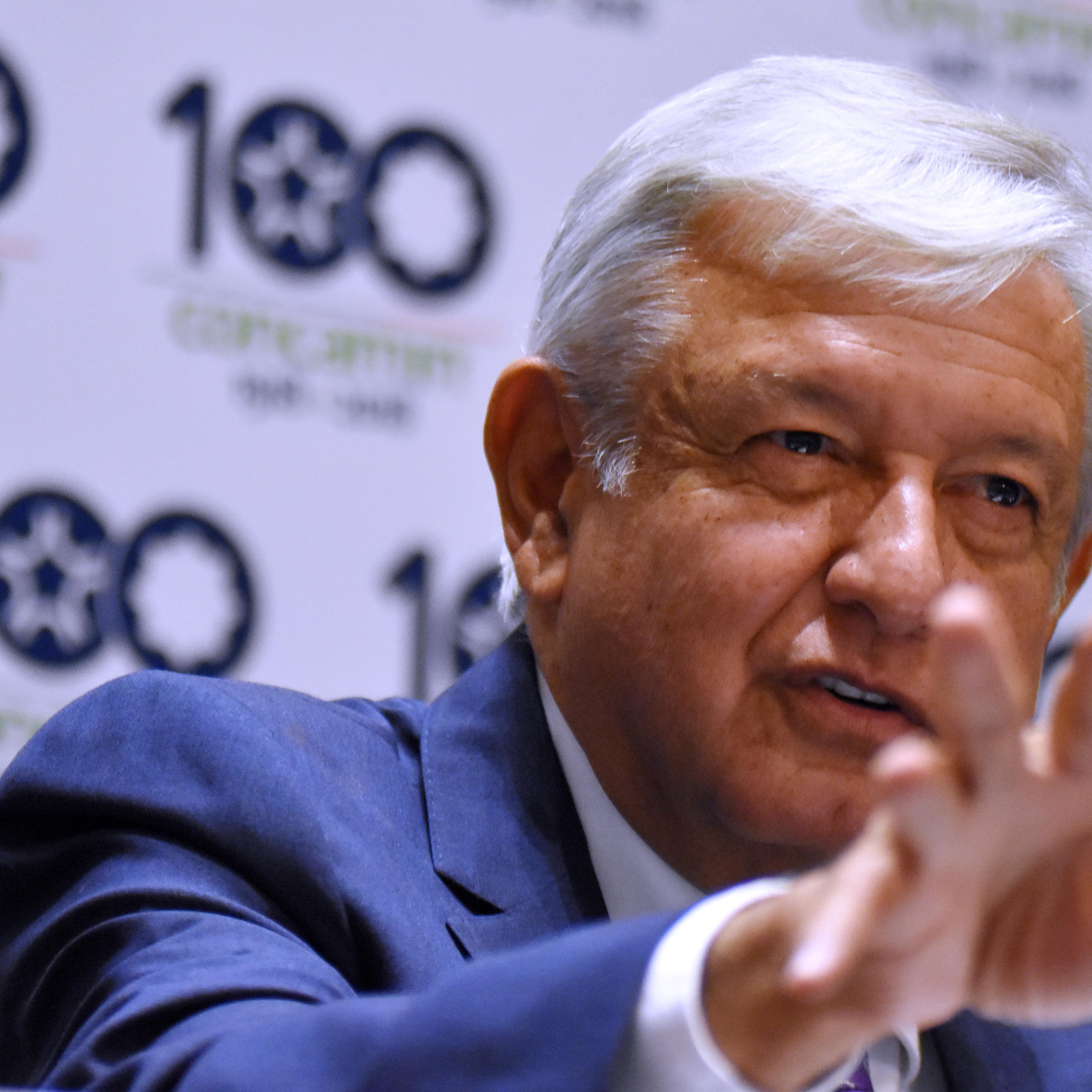 Mexico's president-elect speaks at a press conference