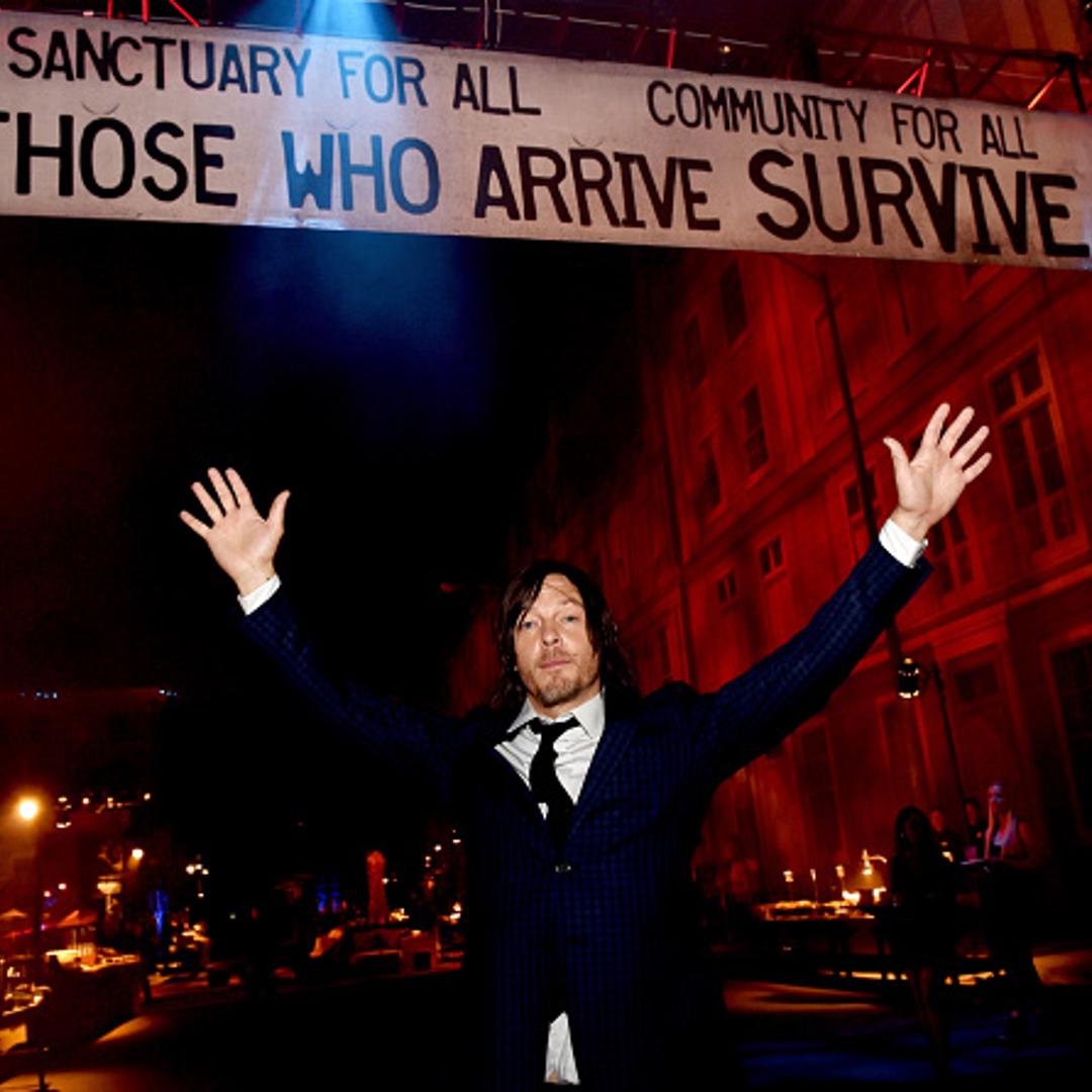 Actor Norman Reedus poses at the after party for the premiere screening of AMC Networks' 'The Walking Dead' Season 5 at the Universal Studios Backlot on October 2, 2014 in Universal City, California..