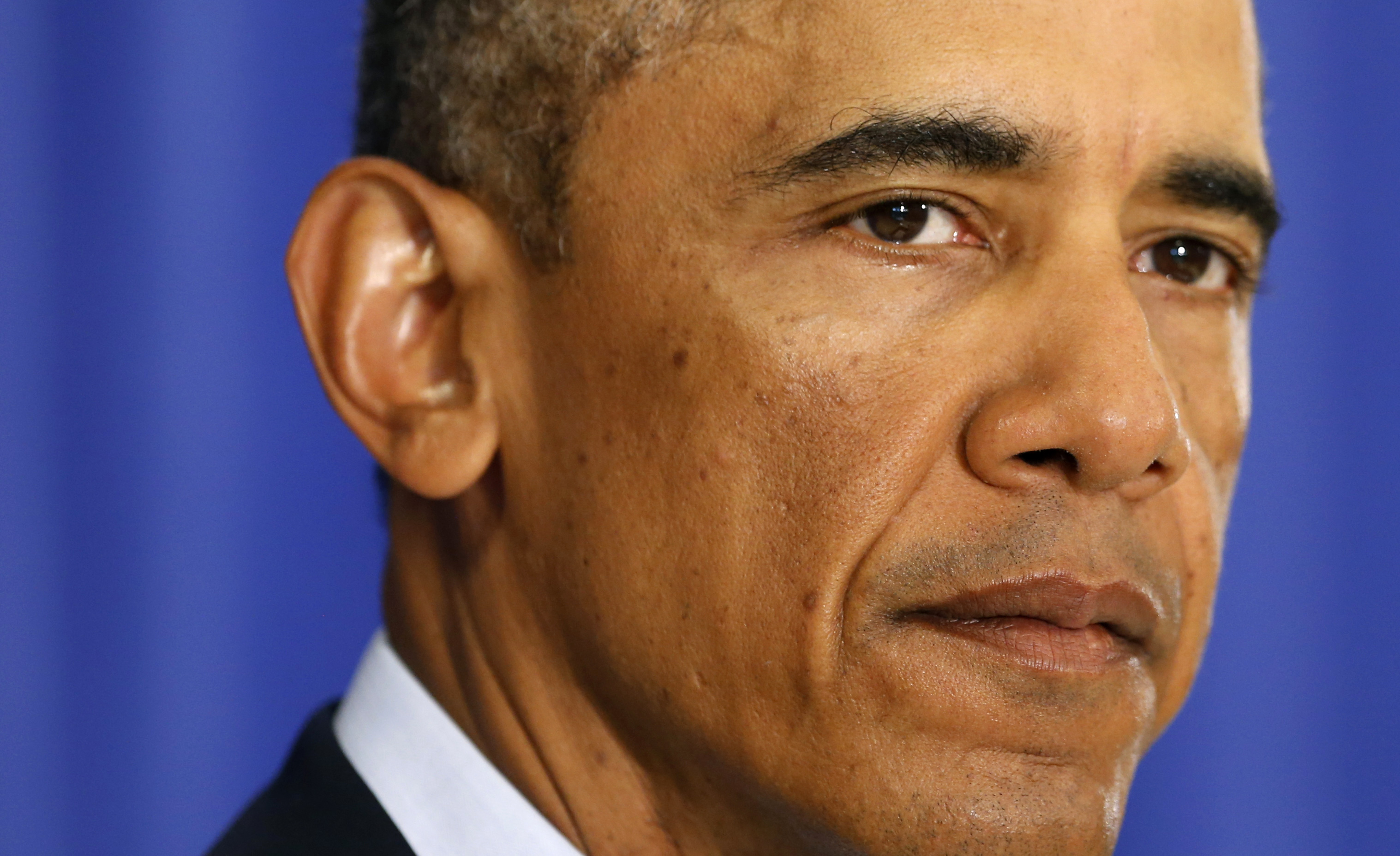 President Barack Obama delivers a statement from Martha's Vineyard, Mass. during his vacation on Aug. 20, 2014.
