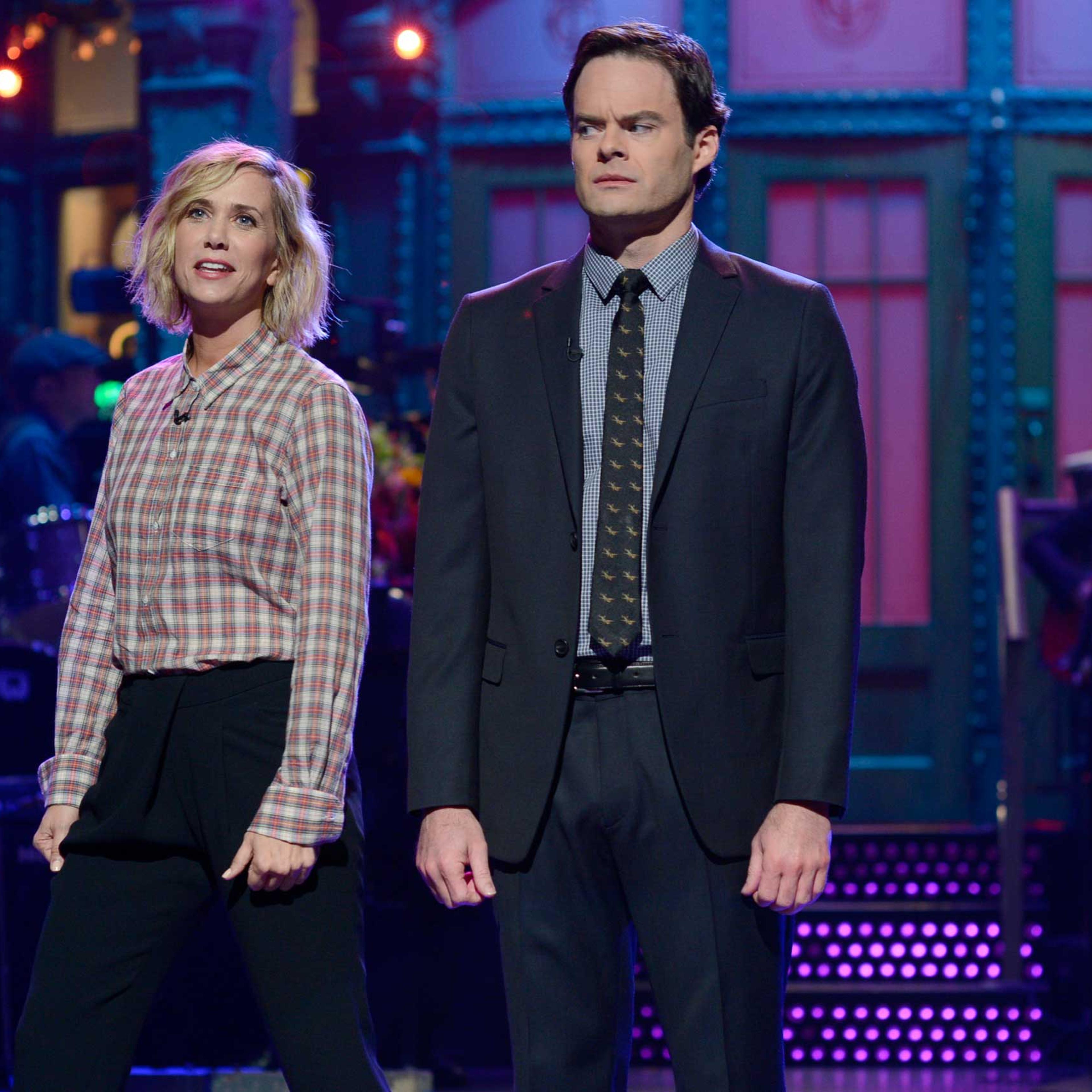 Kristen Wiig and Bill Hader on Saturday Night Live on Oct. 11, 2014.