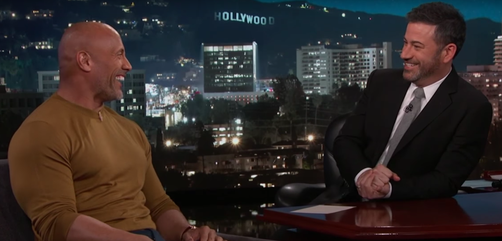 the rock asks jimmy kimmel to deliver his baby