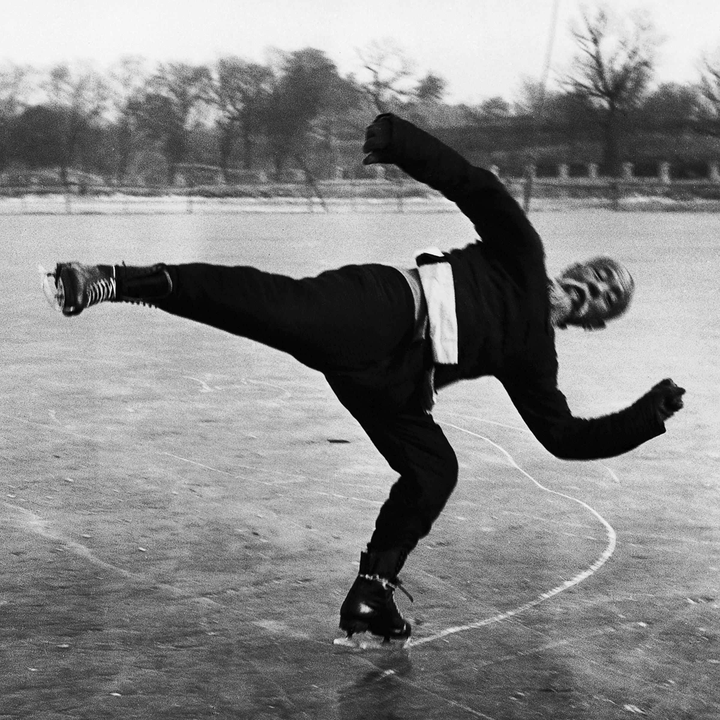 Wu Tang-shen, a 66-year-old avid ice skater in China, 1946.