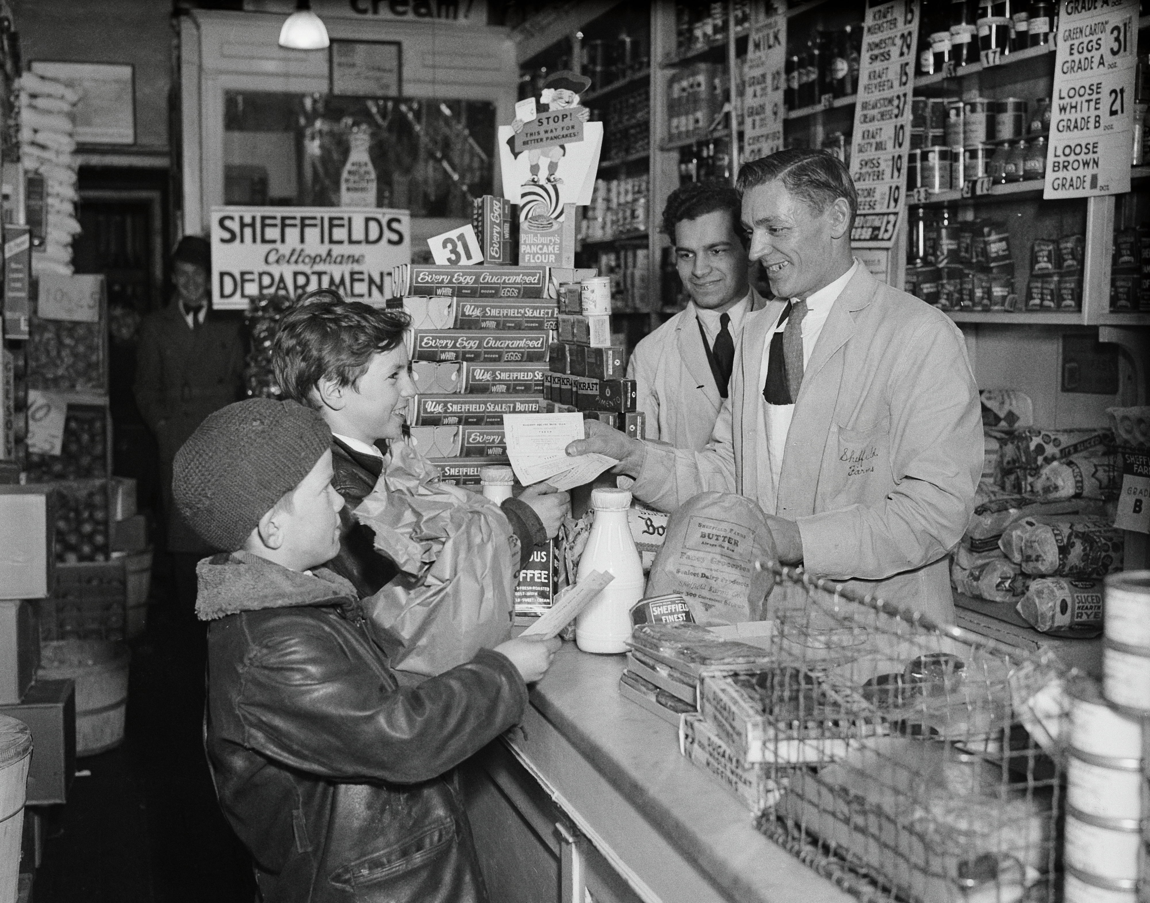 Boy Redeeming Scrip Money
