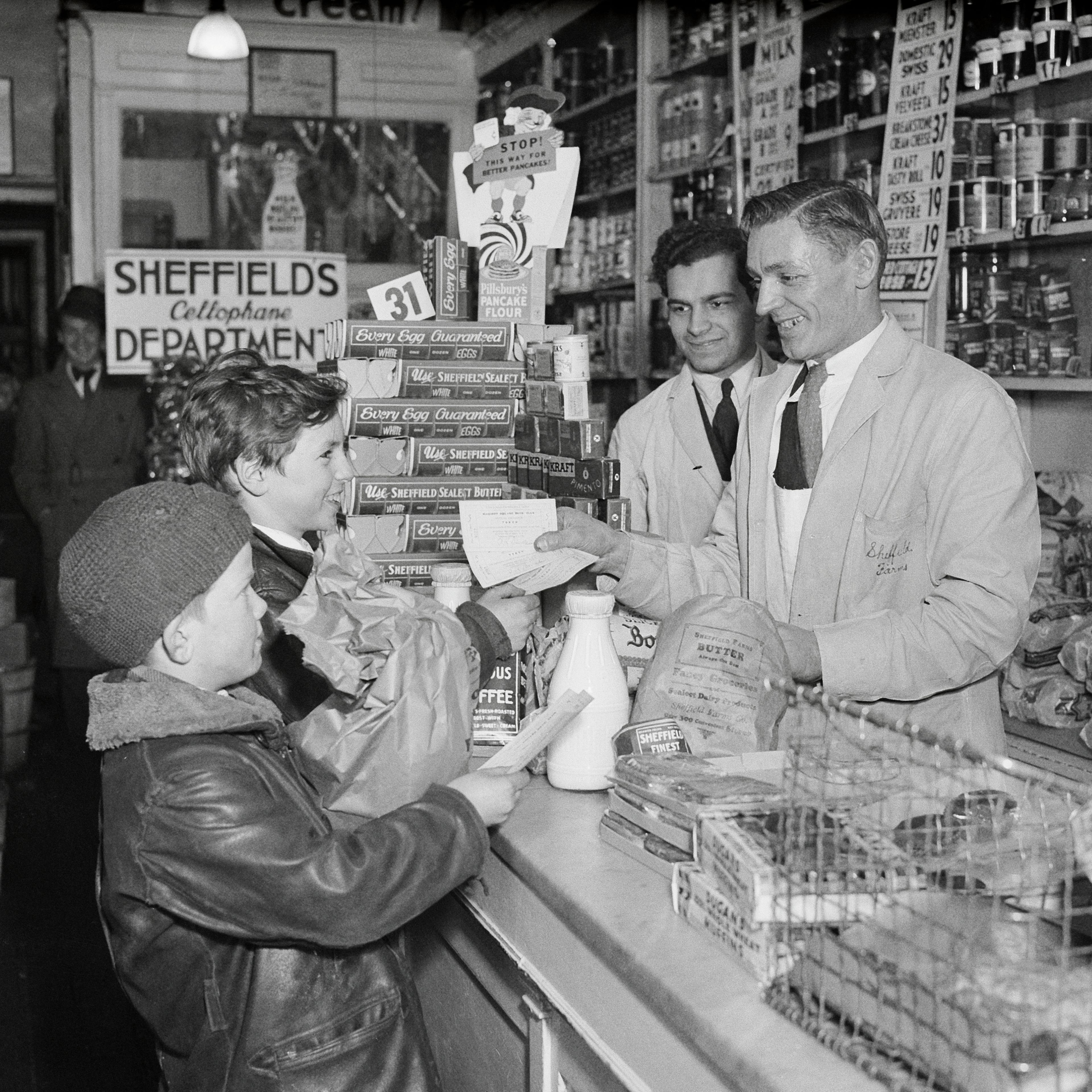 Boy Redeeming Scrip Money