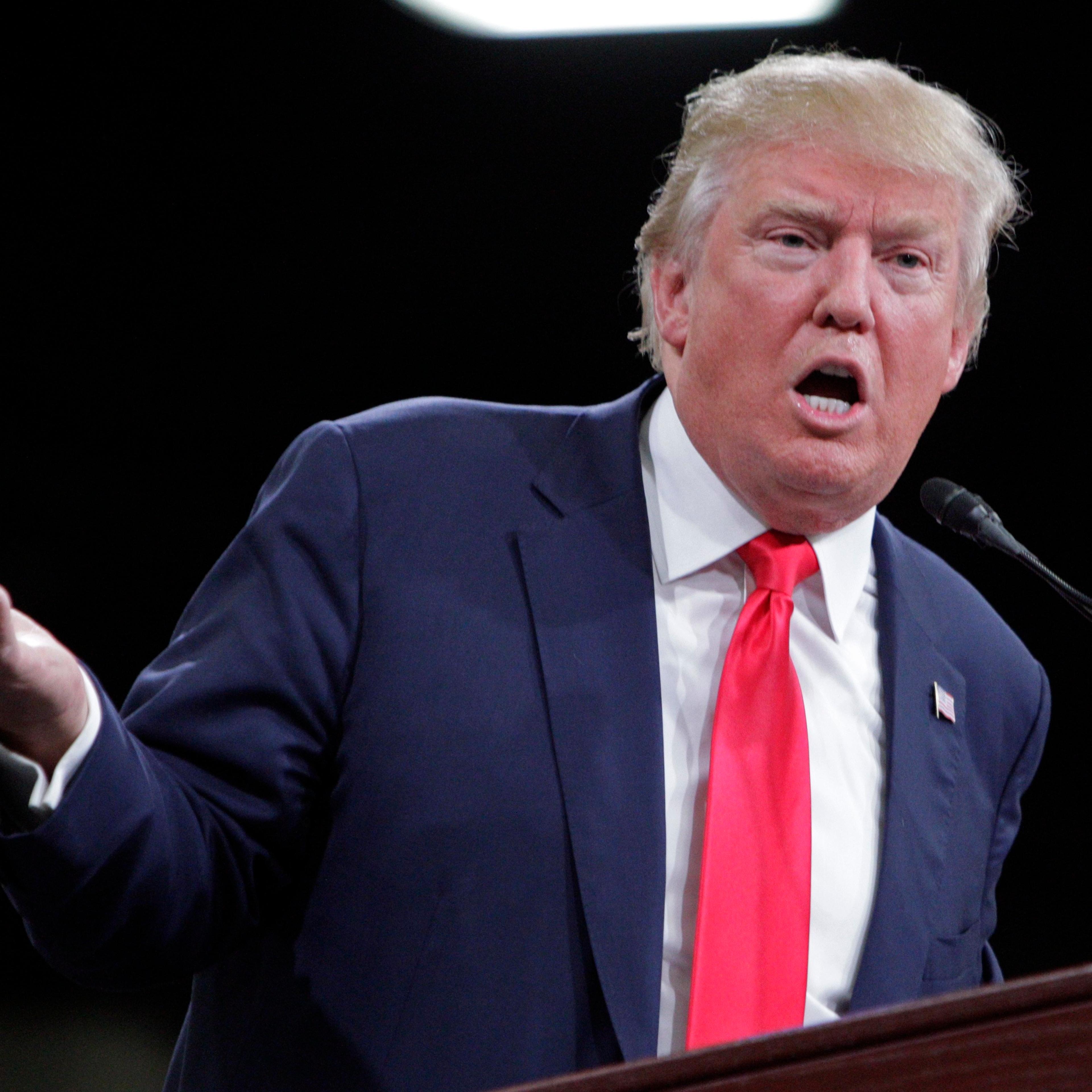 Republican presidential candidate Donald Trump speaks during a campaign stop in Knoxville, Tenn. on Nov. 16, 2015.