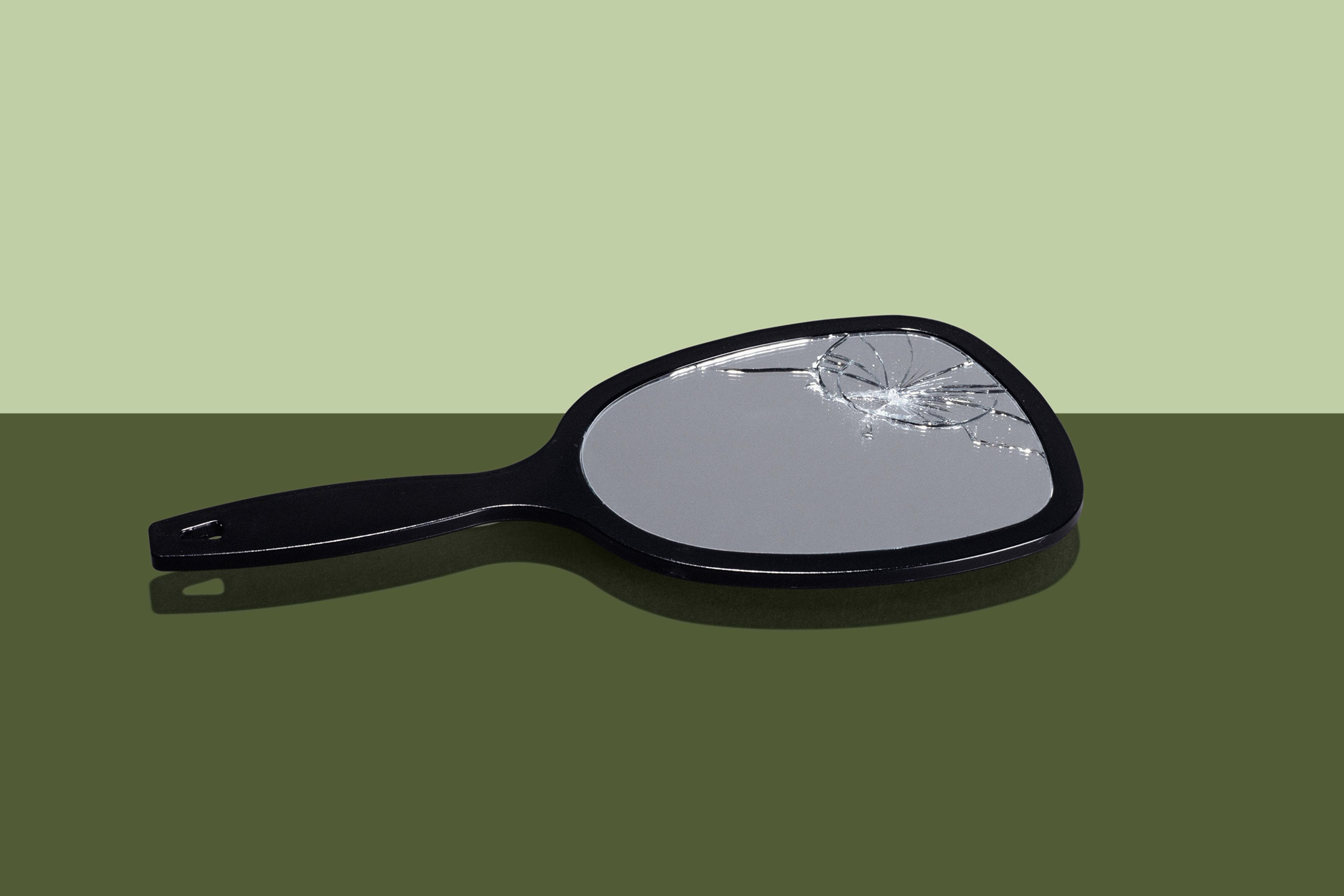 Broken hand mirror