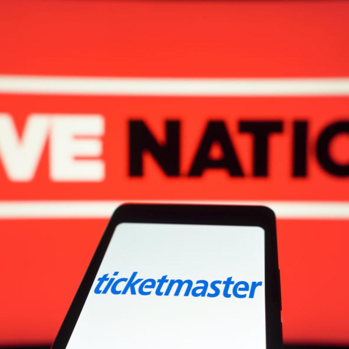 In this photo illustration, the Ticketmaster logo is