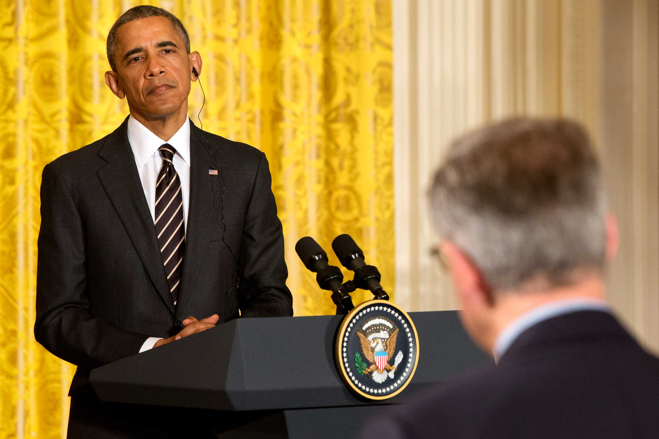 President Barack Obama during a news conference in the East Room of the White House in Washington, Feb. 9, 2015.