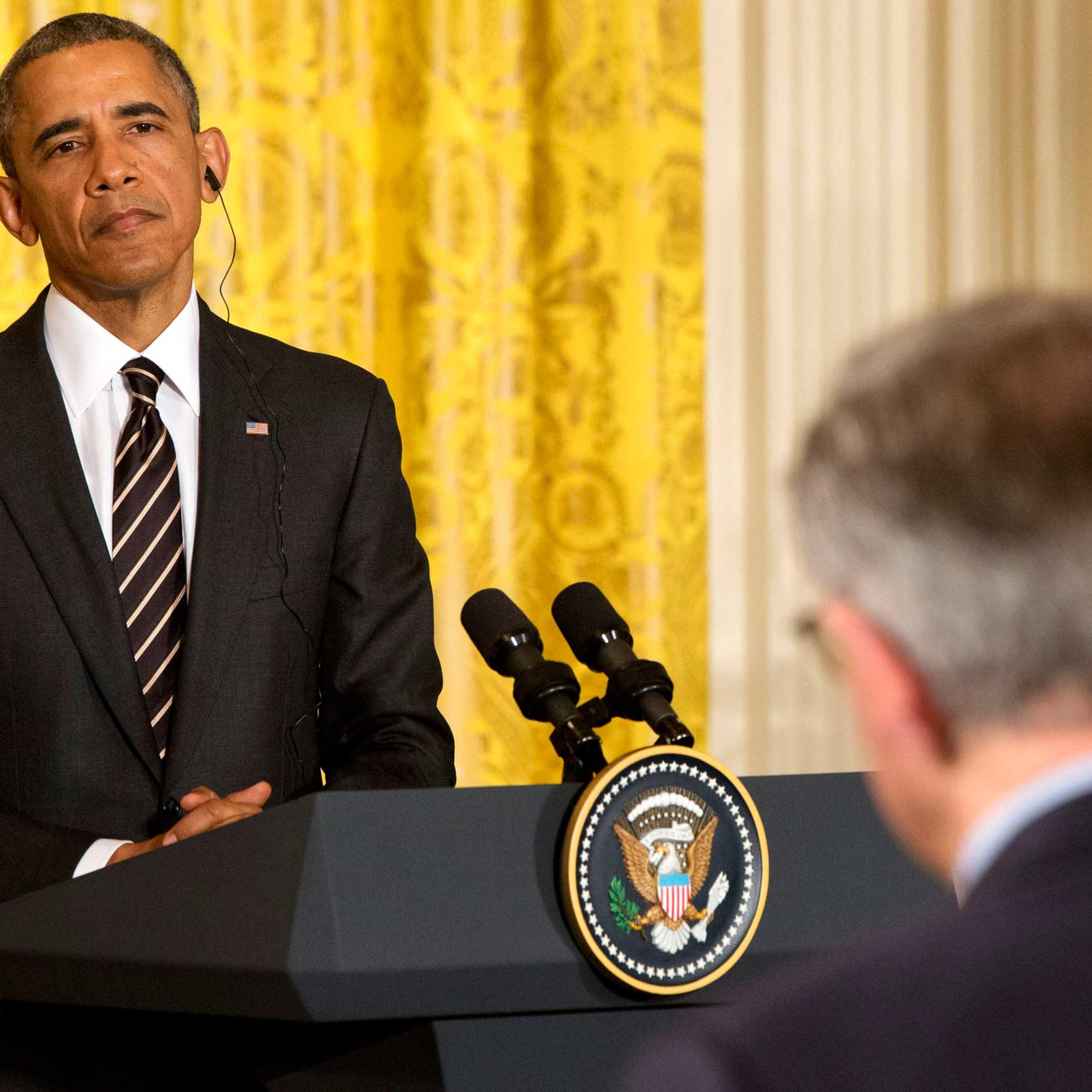 President Barack Obama during a news conference in the East Room of the White House in Washington, Feb. 9, 2015.