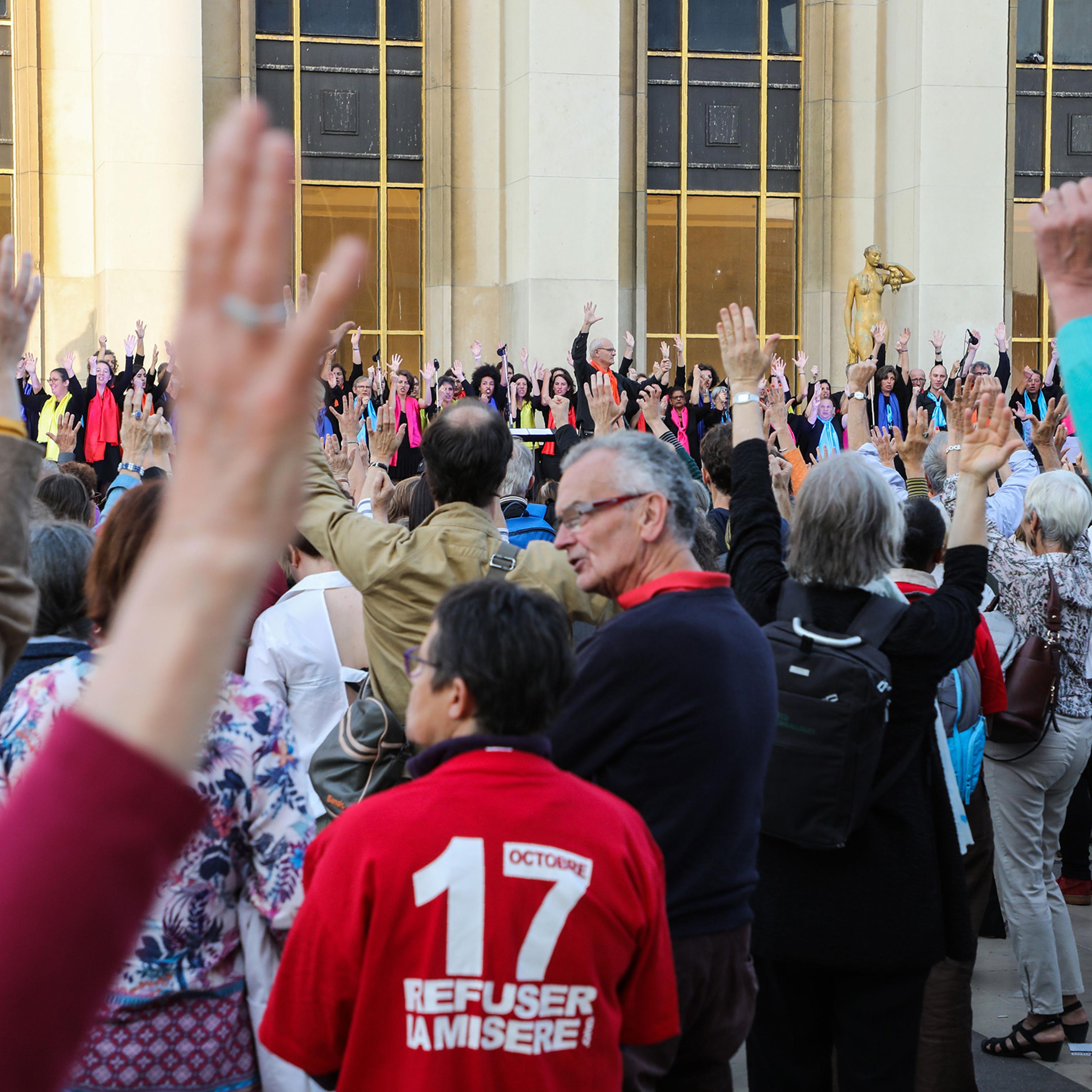 ATD Fourth World organized an event during the 30th World Day for Overcoming Poverty in Paris on Oct. 17, 2017.