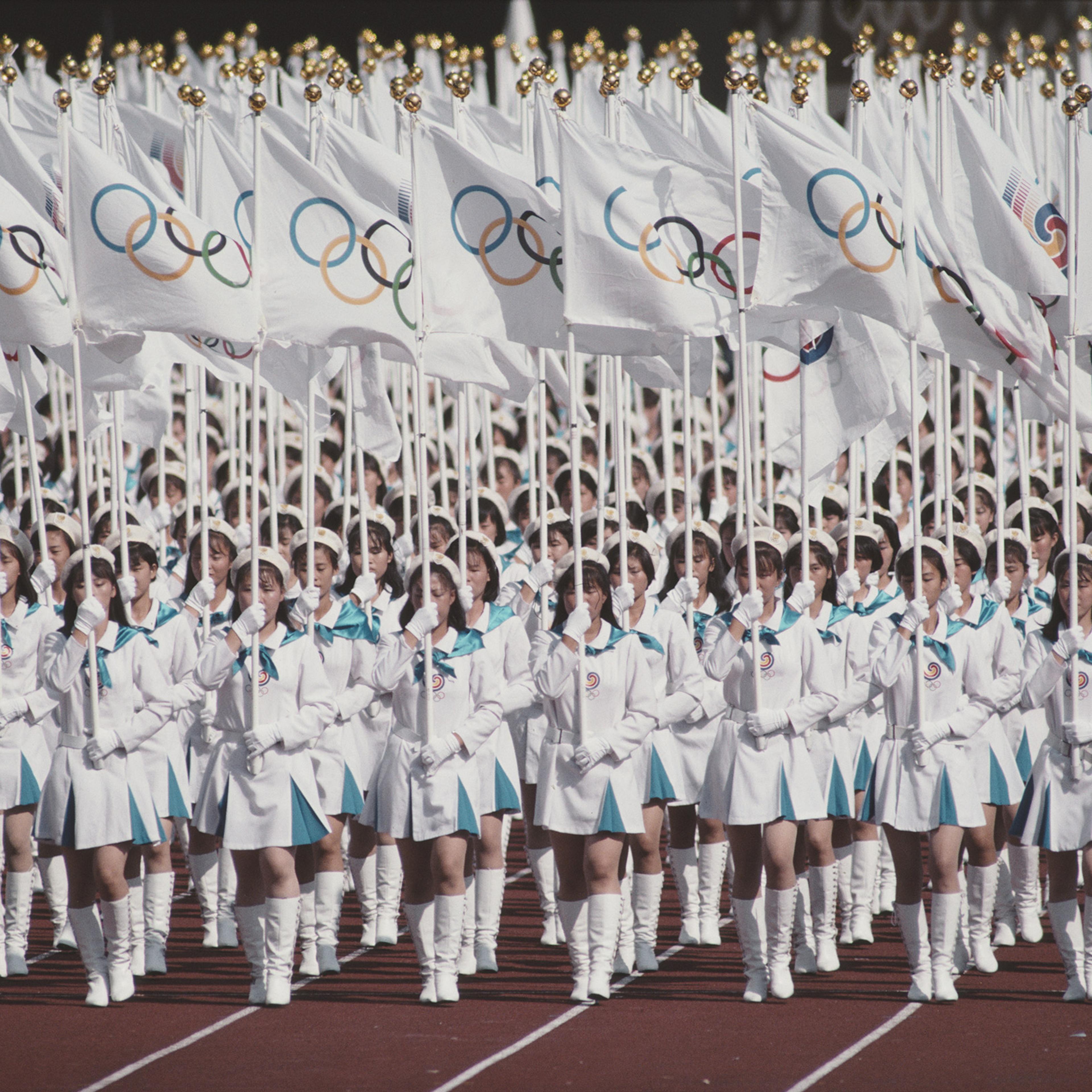 Olympic flag presented at the 1988 Olympics in Seoul