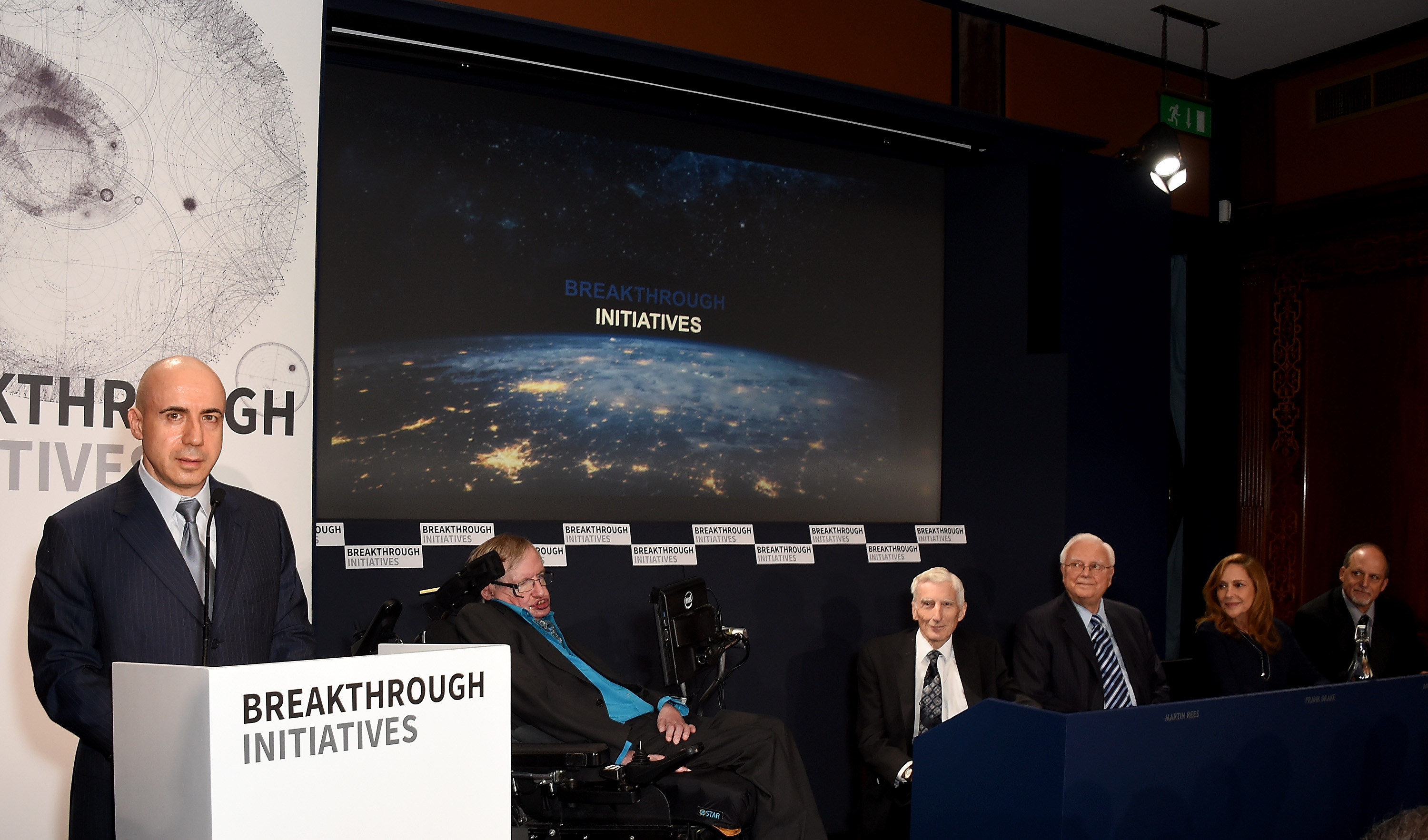 Yuri Milner And Stephen Hawking Host Press Conference On The Breakthrough Life In The Universe Initiatives