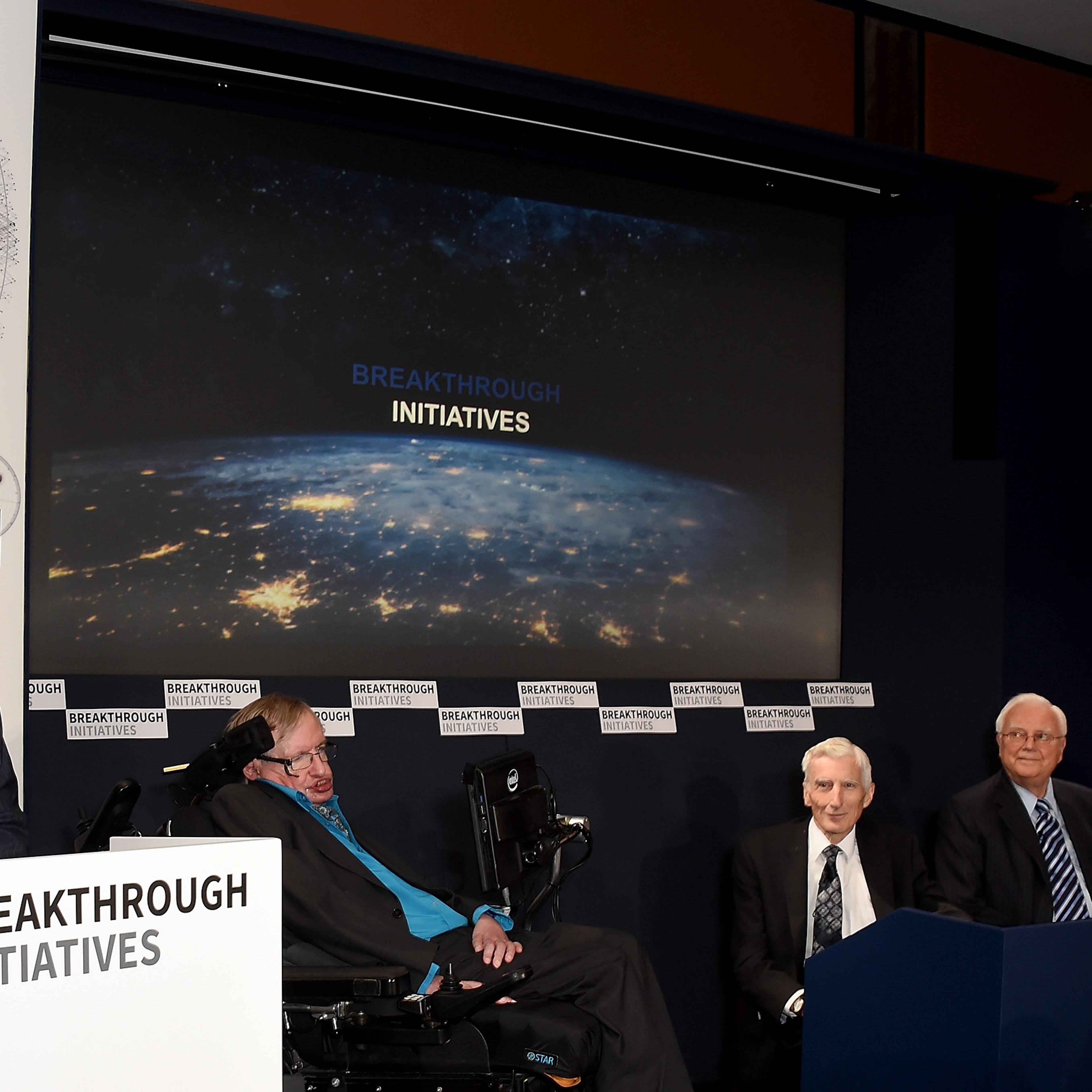 Yuri Milner And Stephen Hawking Host Press Conference On The Breakthrough Life In The Universe Initiatives