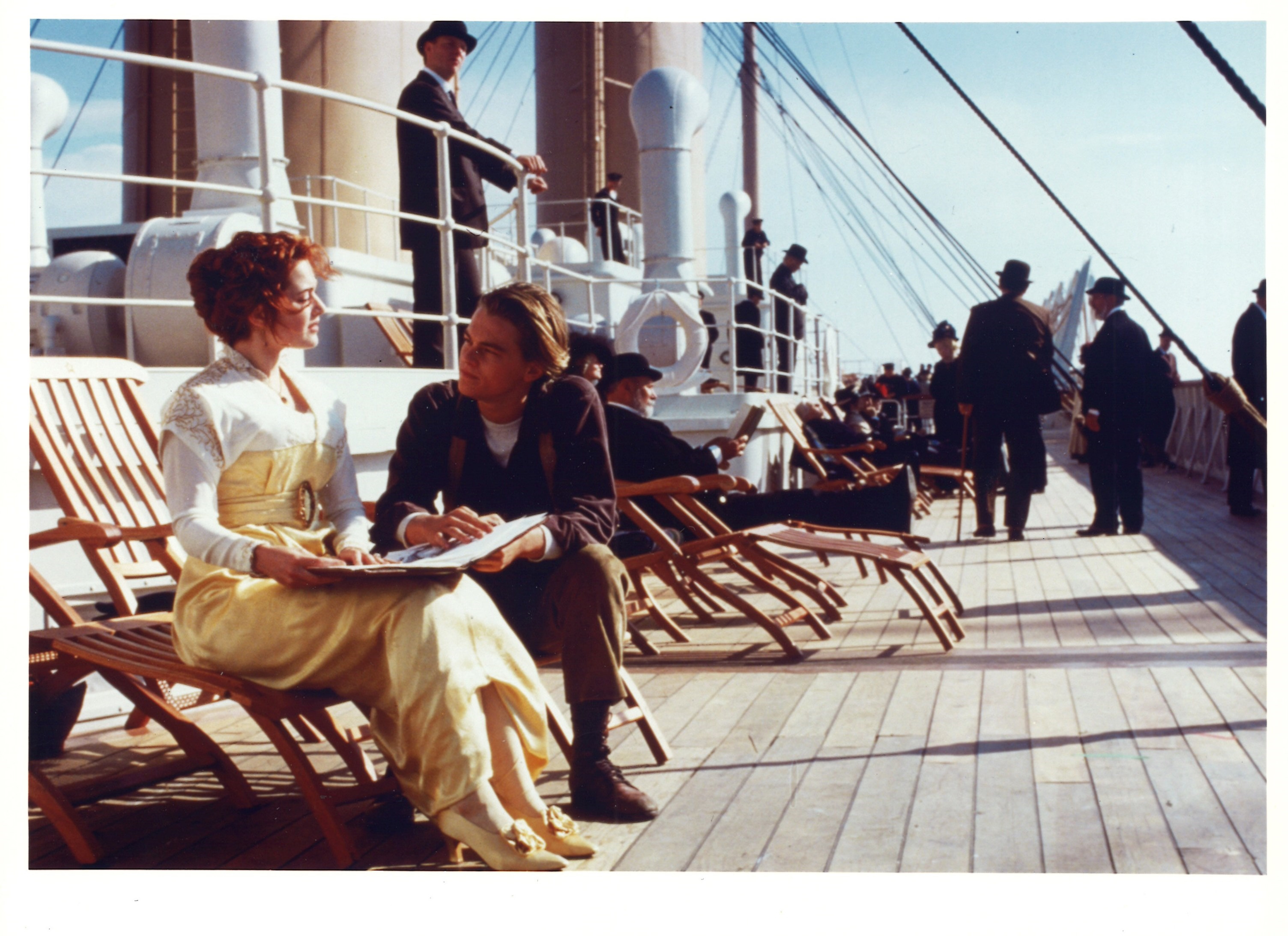Kate Winslet and Leonardo DiCaprio in Titanic, 1997.