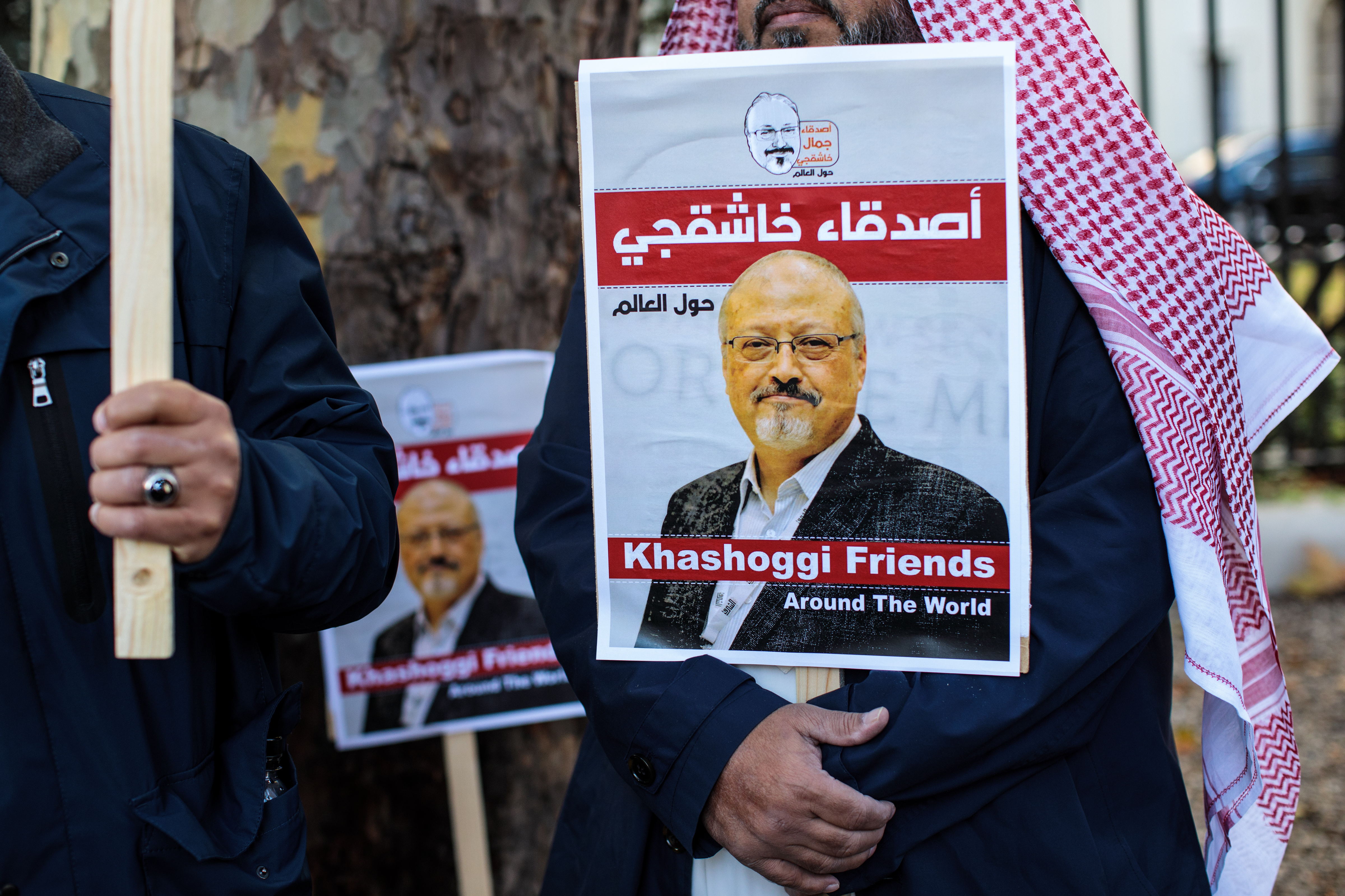 Vigil for Jamal Khashoggi at Saudi Embassy in London