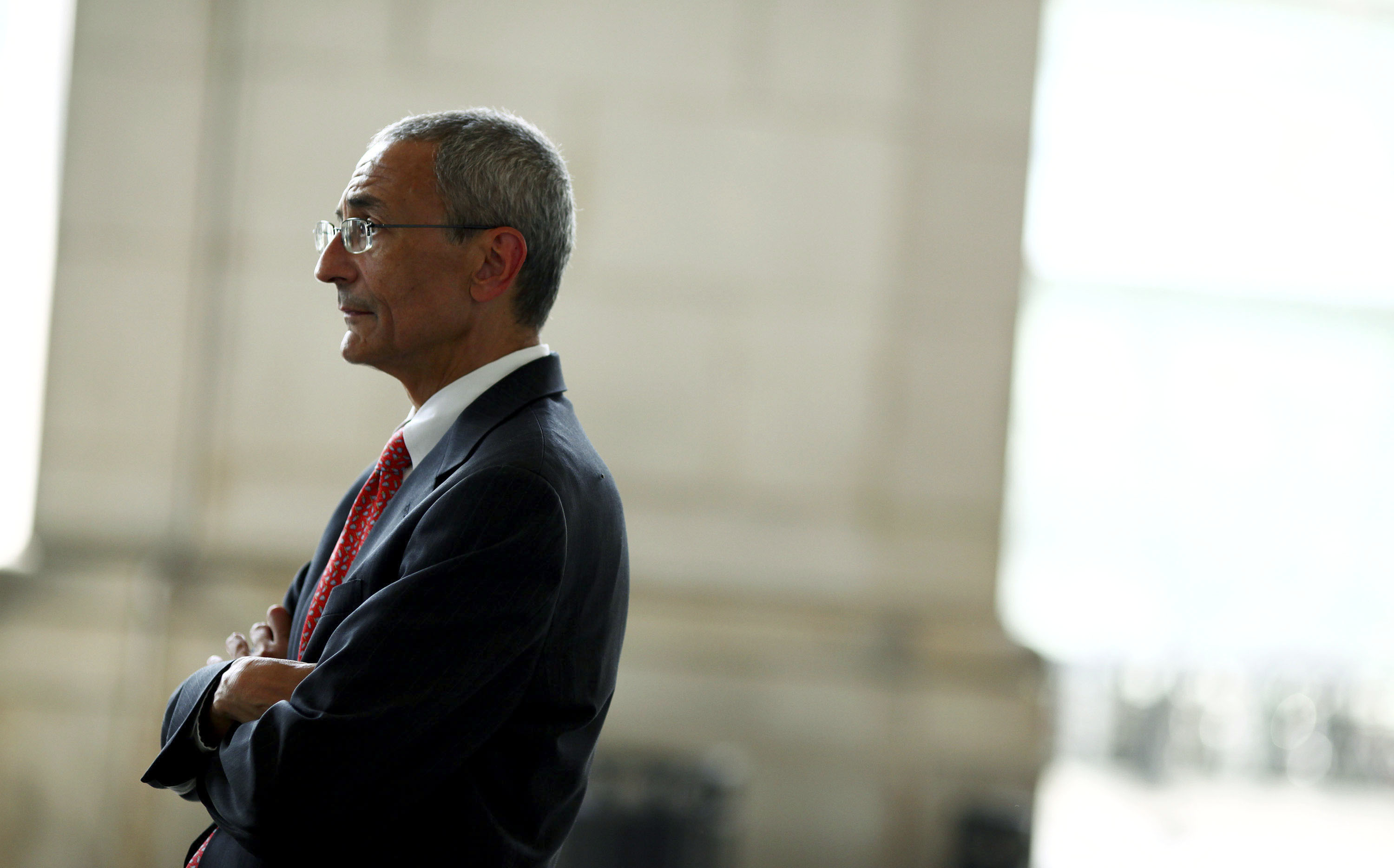 John Podesta stands outside Union Station in Washington on July 13, 2010.