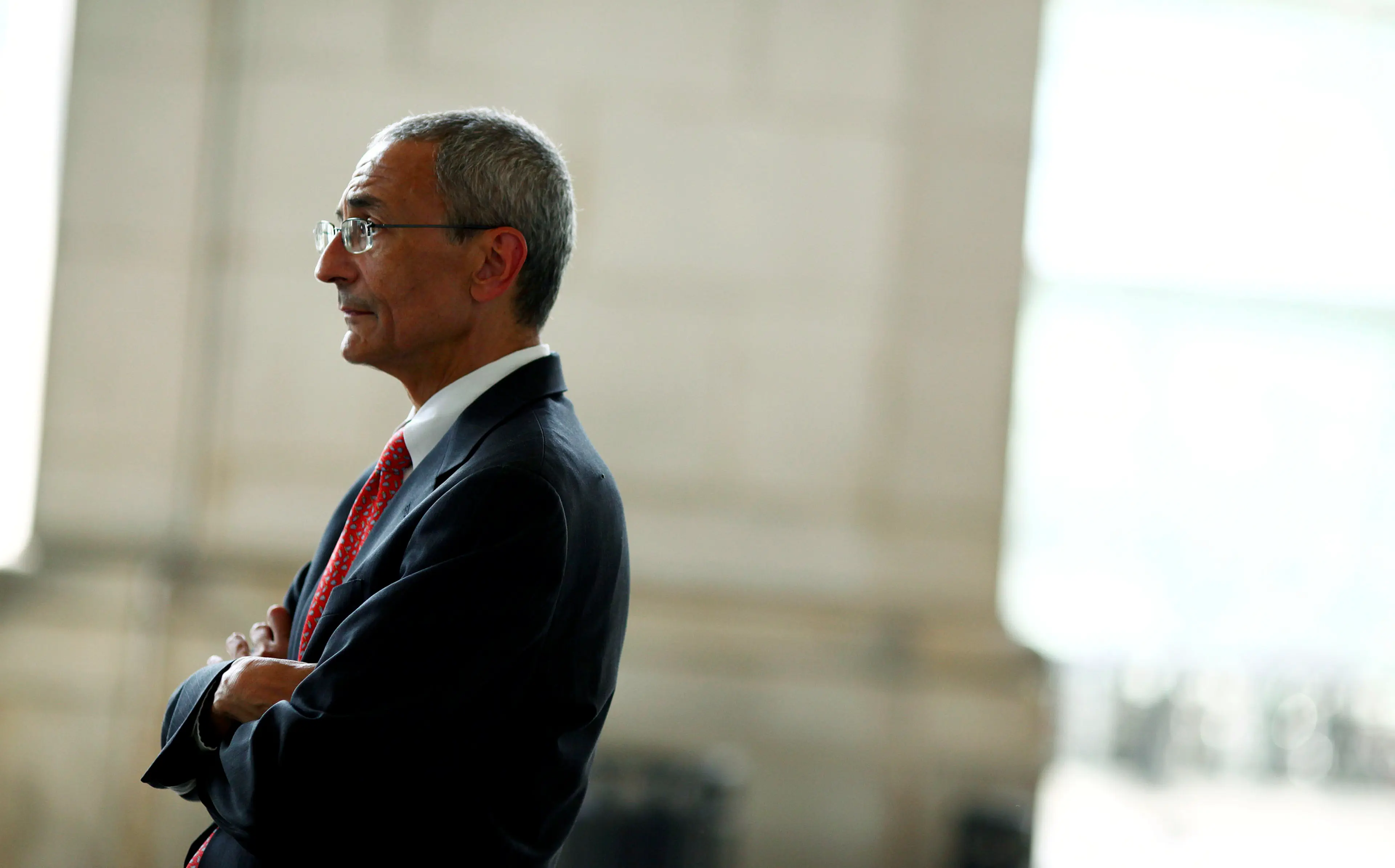 John Podesta stands outside Union Station in Washington on July 13, 2010.
