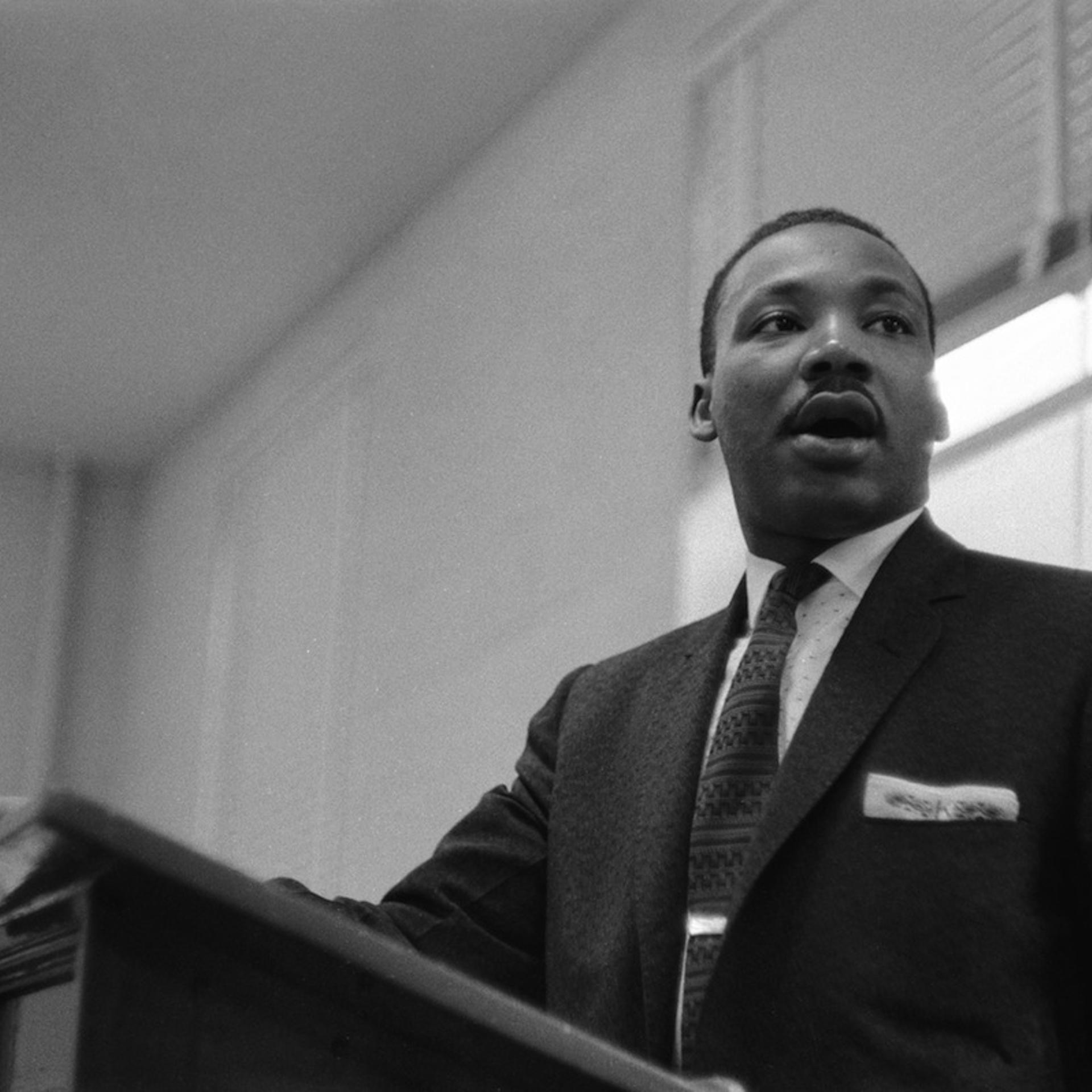 Dr. King Addresses Meeting
