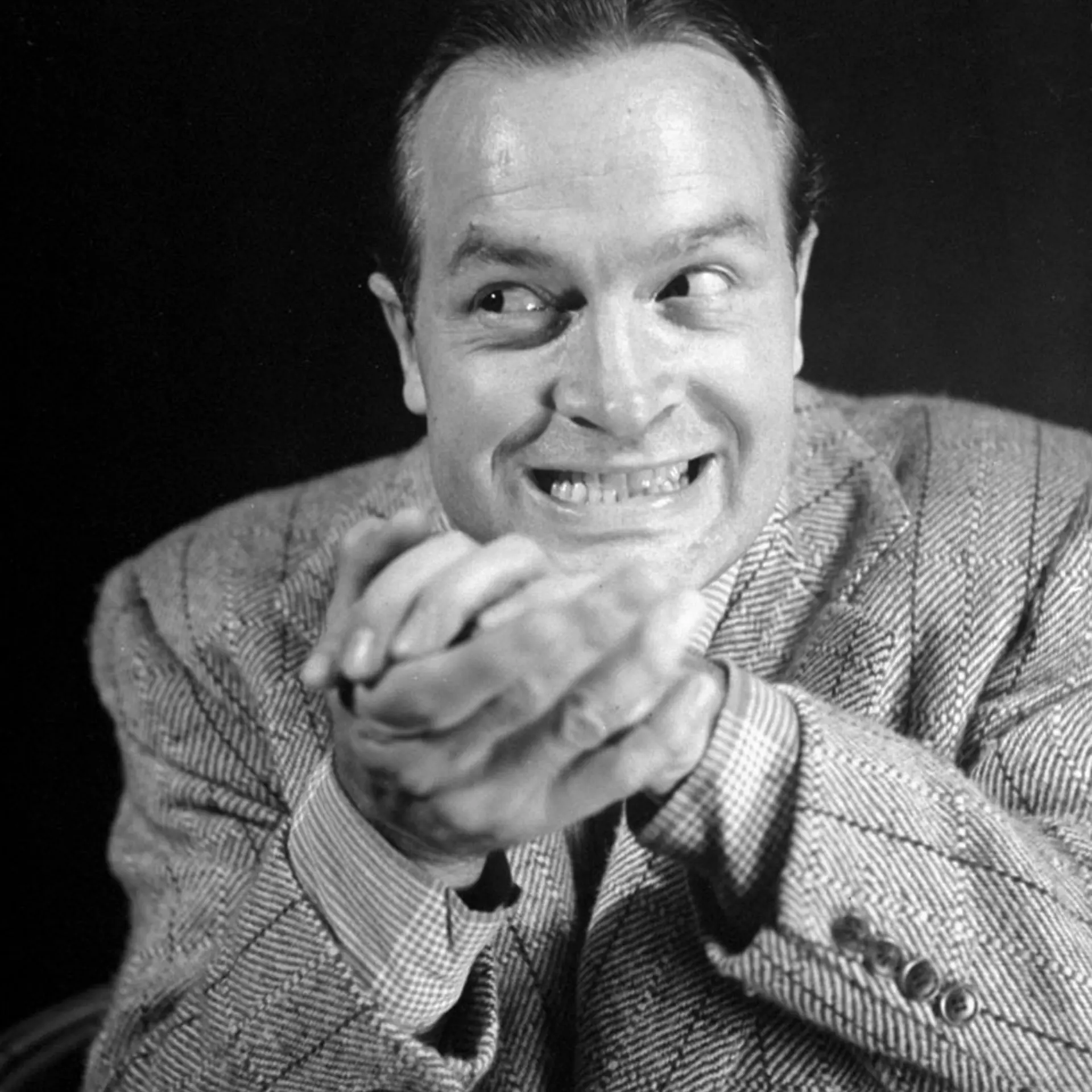 A gleefully mischievous Bob Hope, 1941.