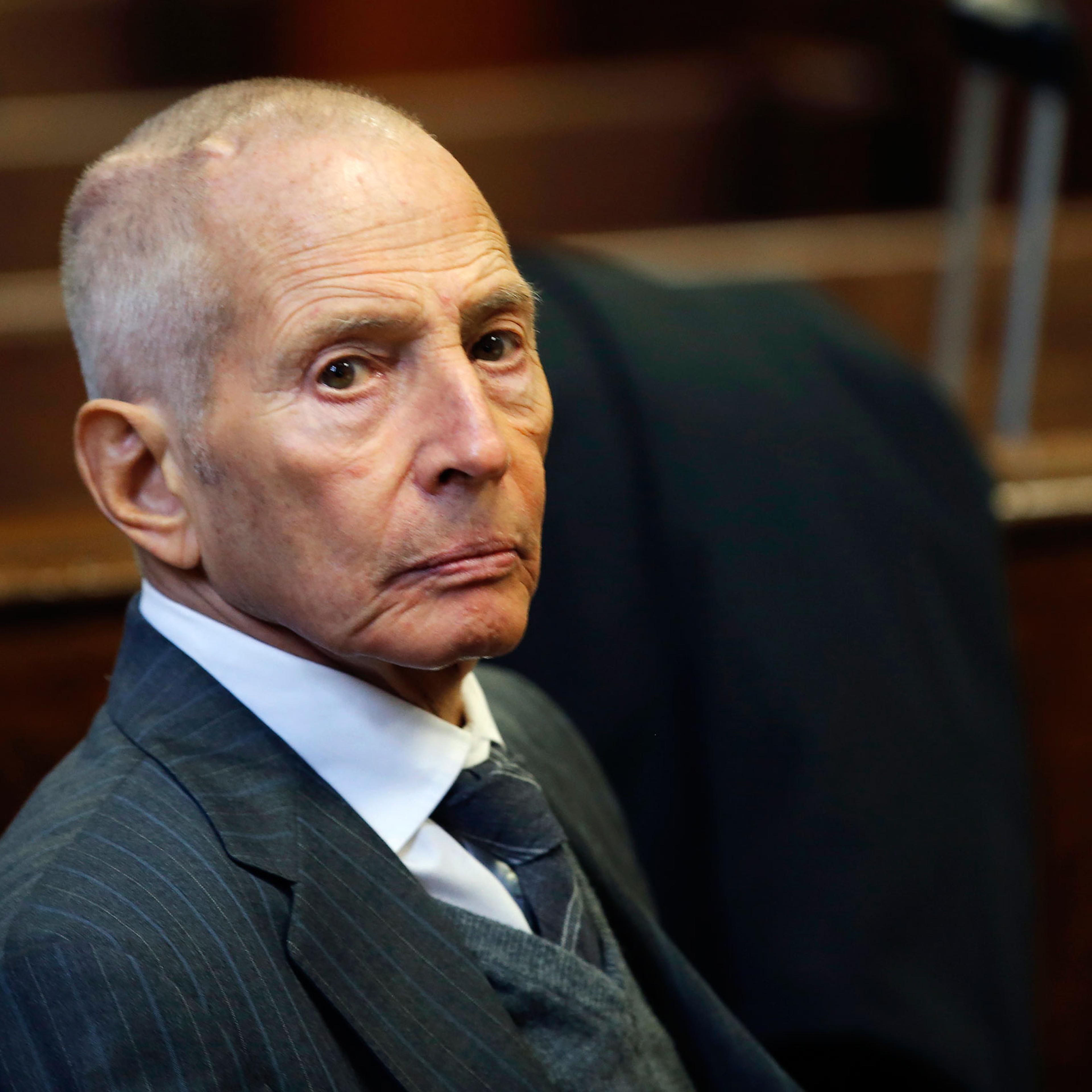 Real estate heir Robert Durst appears in a criminal courtroom for his trial on charges of trespassing on property owned by his estranged family, in New York