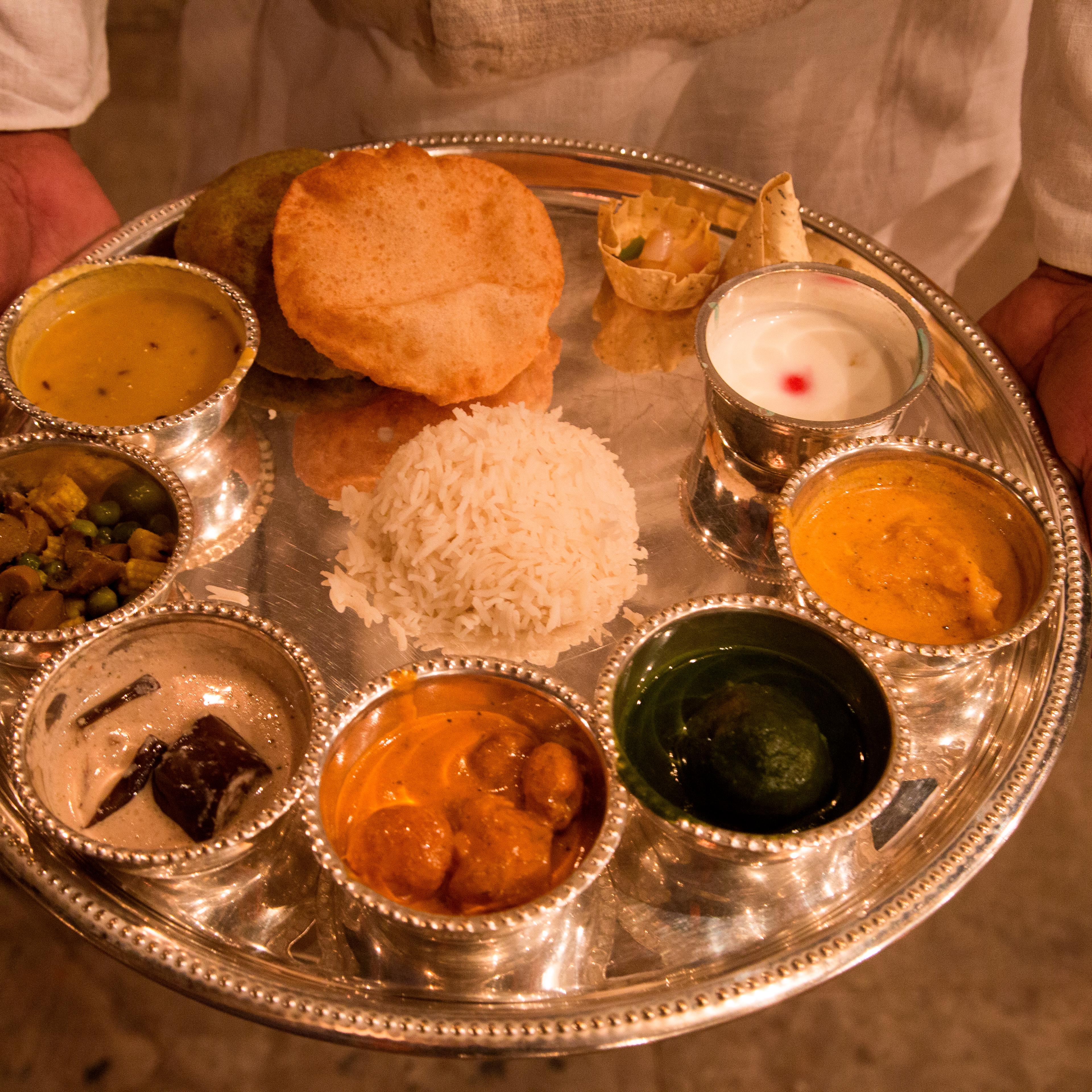 Thali dinner at Amrit Rao Peshwa Palace