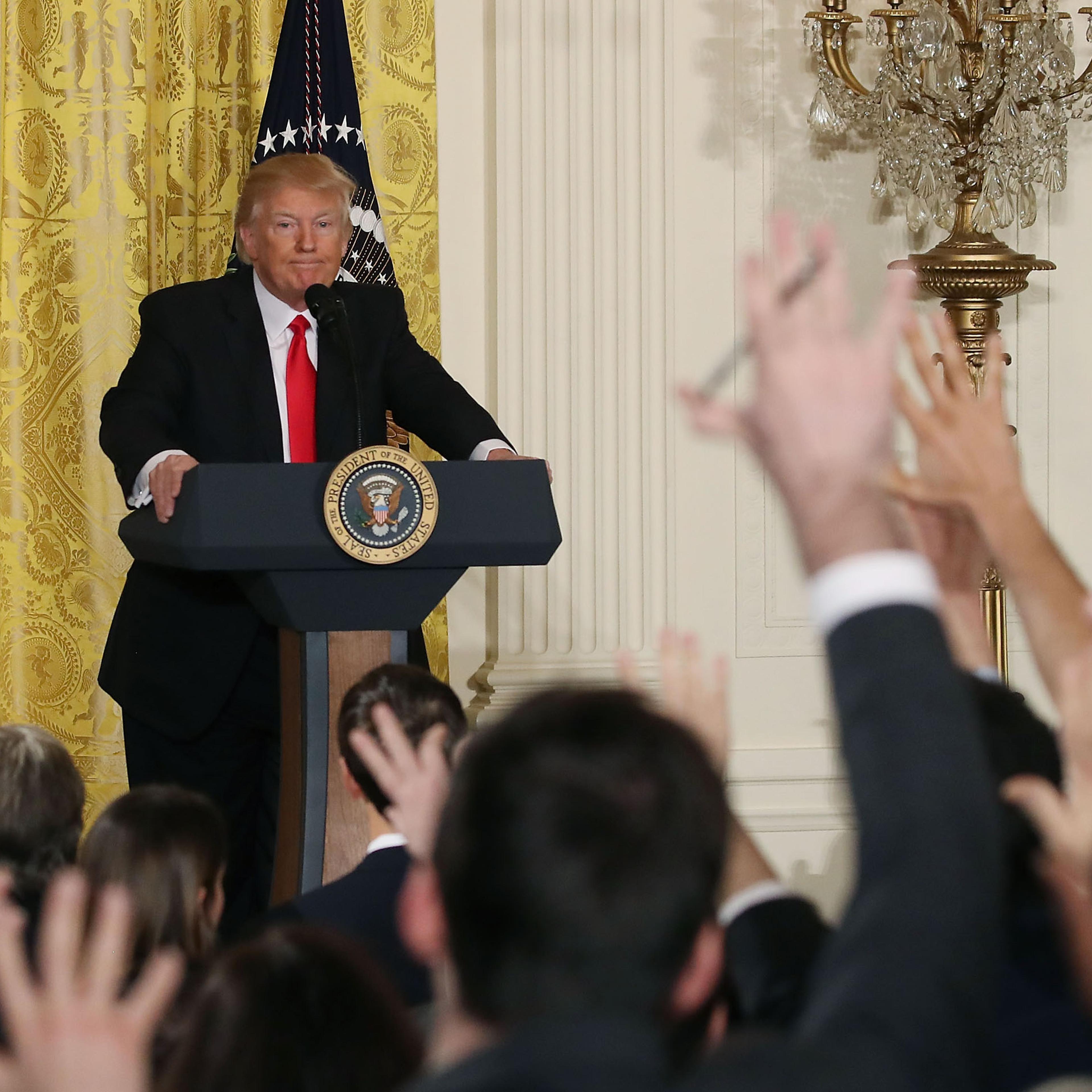 President Trump Holds News Conference In East Room Of White House