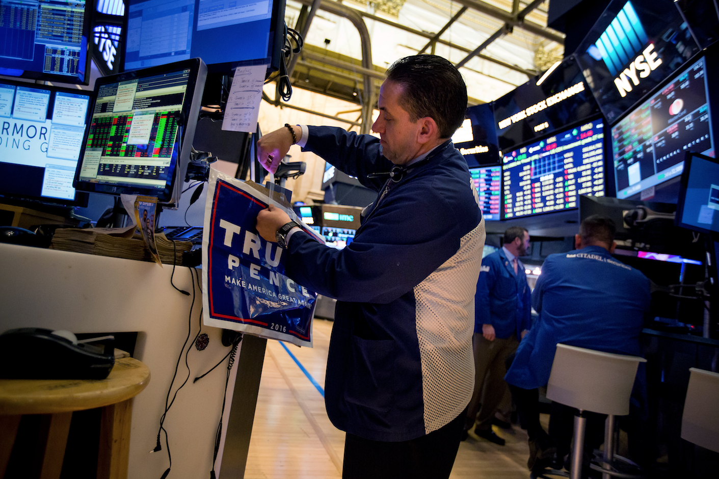 Trading On The Floor Of The NYSE The Day After Trump Defeats Clinton In Stunning Upset