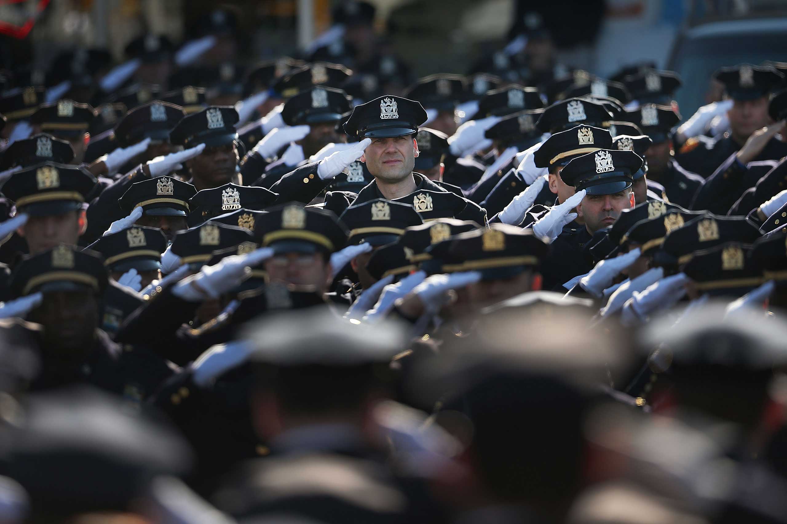 Funeral Held For One Of Two NYPD Officers Murdered In Brooklyn