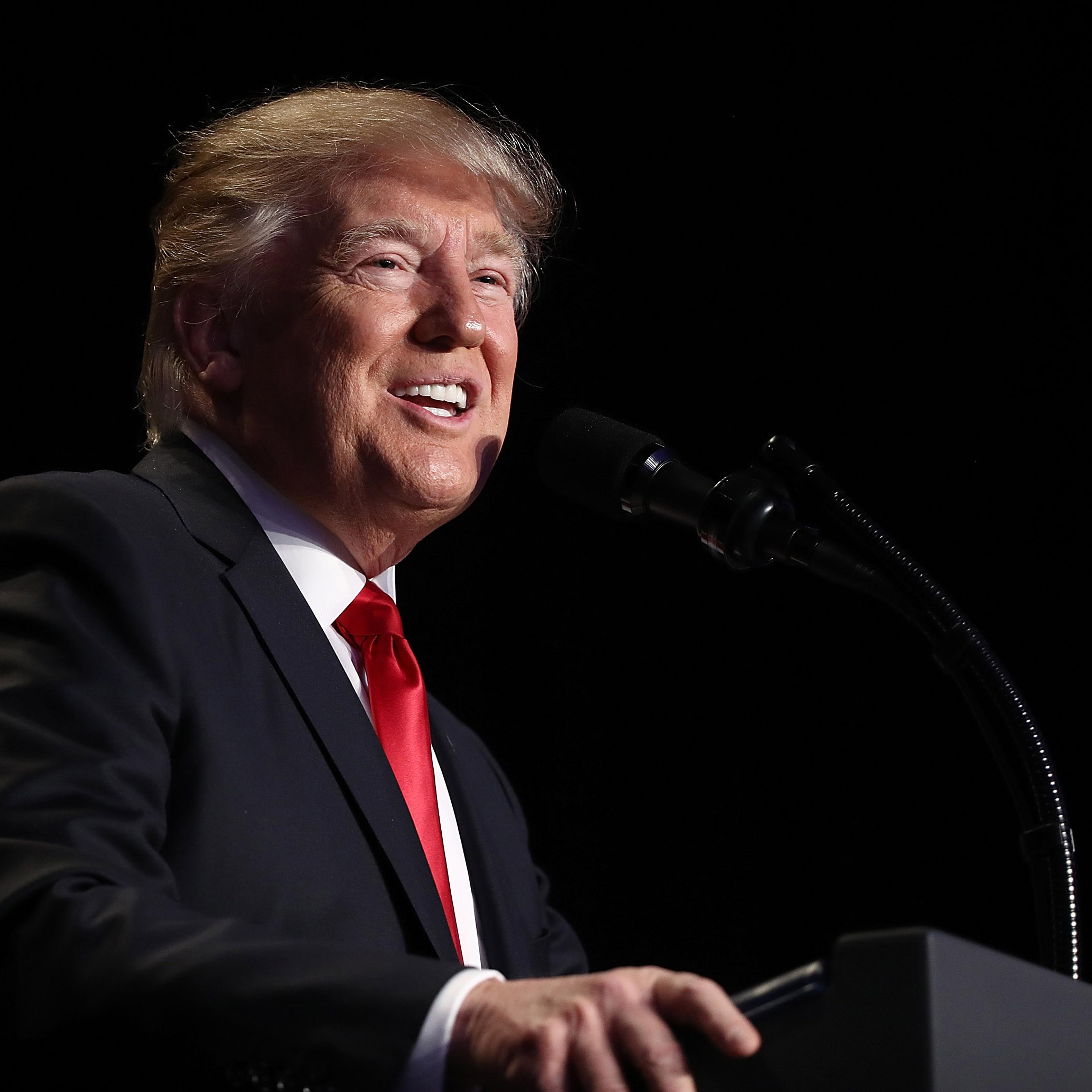 U.S. President Donald Trump delivers remarks at the National Prayer Breakfast February 2, 2017 in Washington, DC.