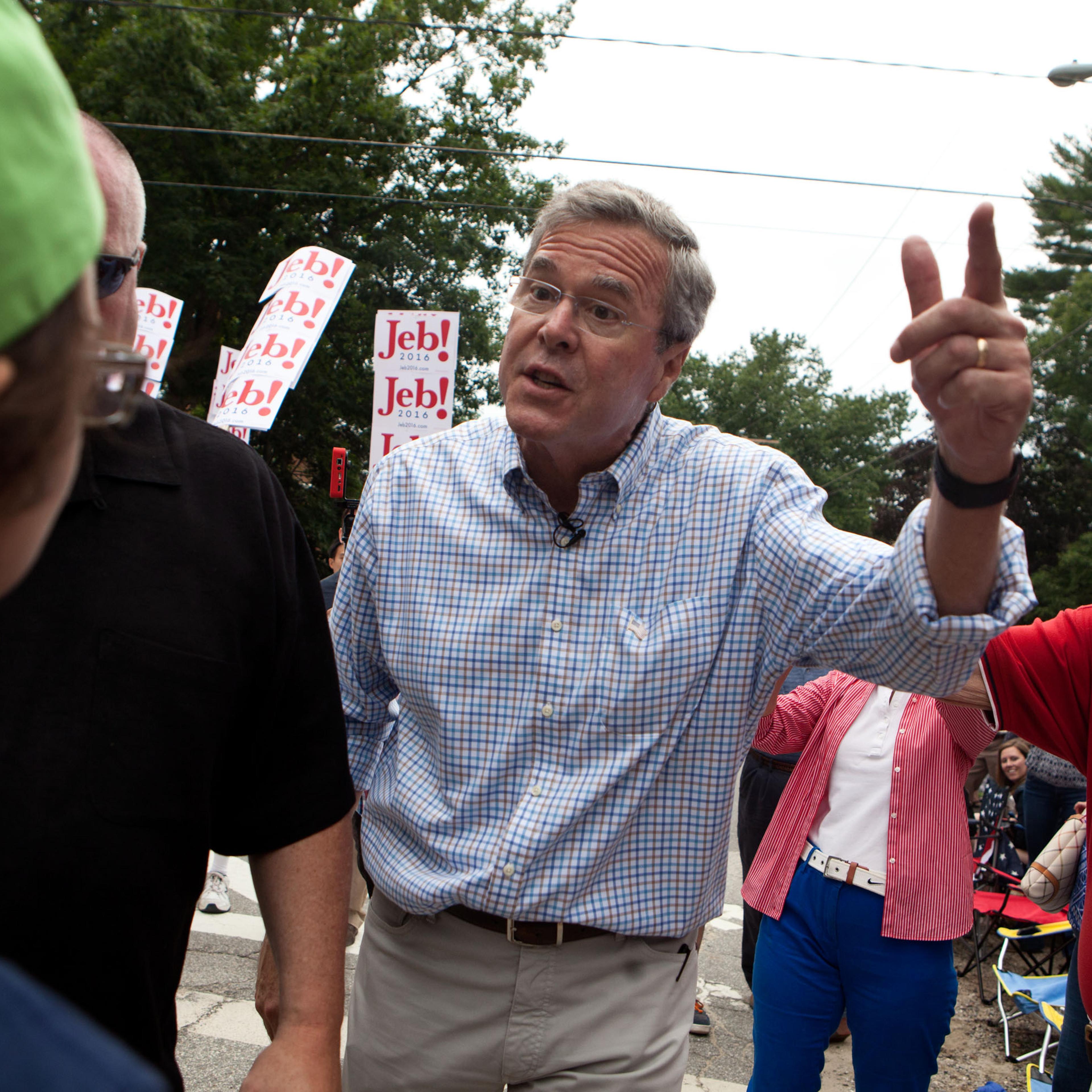 Republican Presidential Candidate Jeb Bush Campaigns In New Hampshire On July 4th