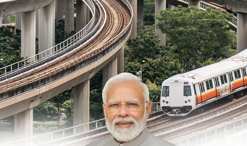 A poster shared by Bharatiya Janata Party (BJP) social media accounts shows India Prime Minister Narendra Modi and a train to tout his rule’s supposed achievements in expanding national metro services. Image analysis, however, shows the photo is of Singa