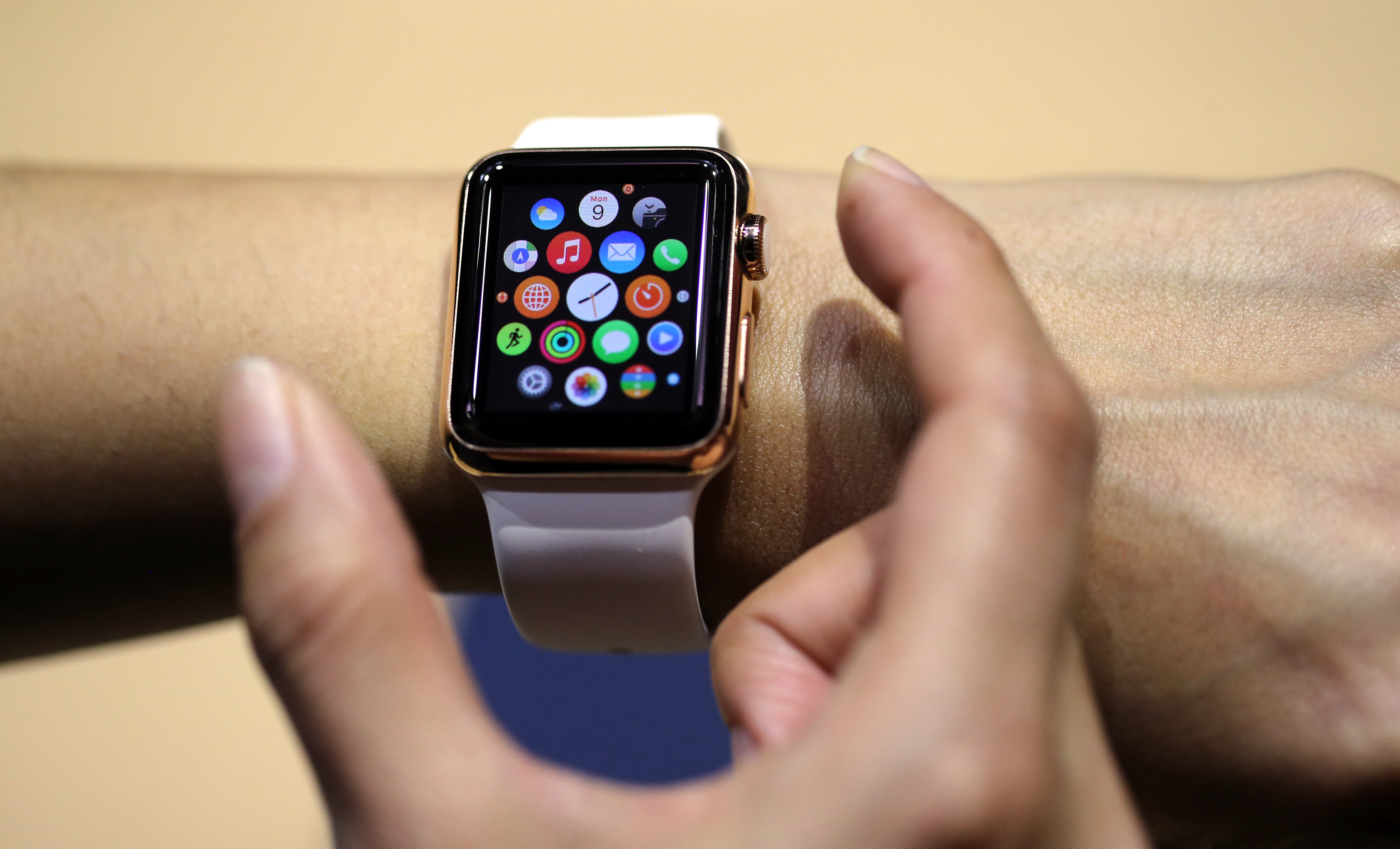Apple Watch displayed at the Apple Store in Berlin, Germany on March 9, 2015.
