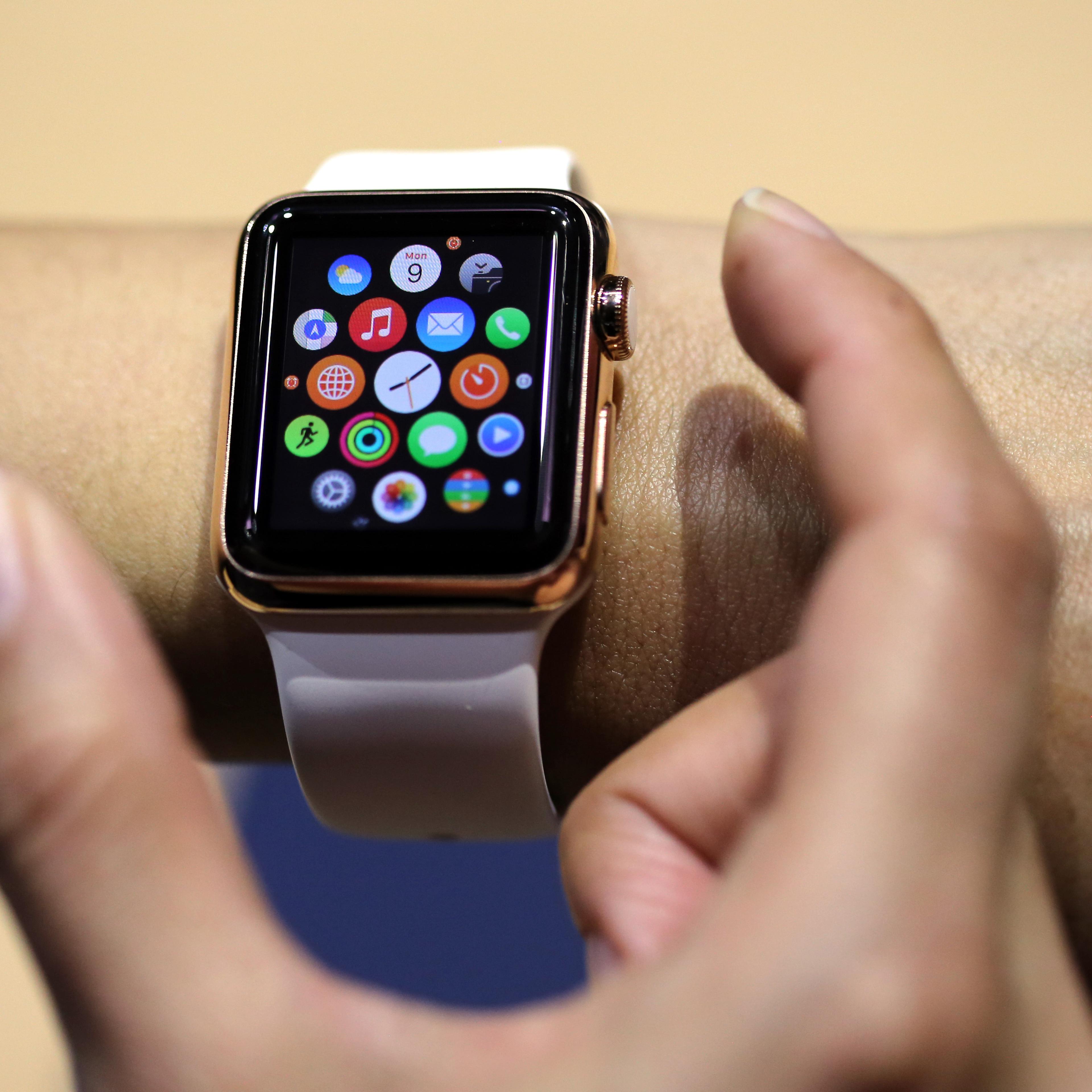Apple Watch displayed at the Apple Store in Berlin, Germany on March 9, 2015.