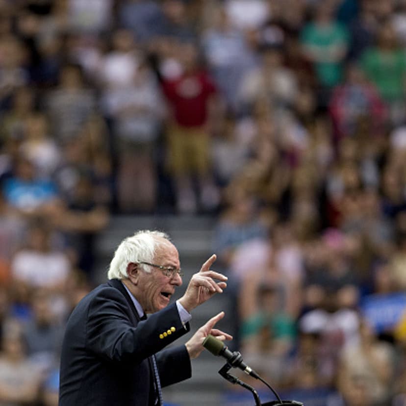 Senator Bernie Sanders, an independent from Vermont and 2016 Democratic presidential candidate, speaks during a campaign event at Penn State in University Park, Pennsylvania, U.S., on Tuesday, April 19, 2016.