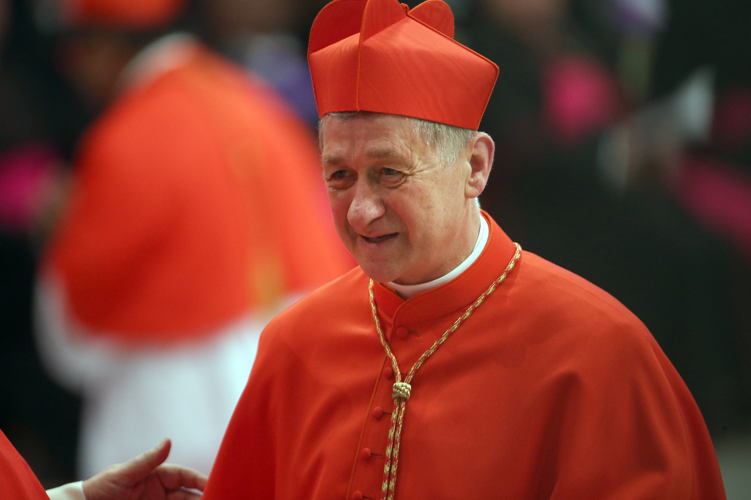VATICAN CITY, VATICAN - NOVEMBER 19: Archbishop of Chicago Blase J. Cupich receives congratulations from cardinals during the Ordinary Public Consistory celebrated by Pope Francis at St. Peter's Basilica on November 19, 2016 in Vatican City, Vatican. Thi