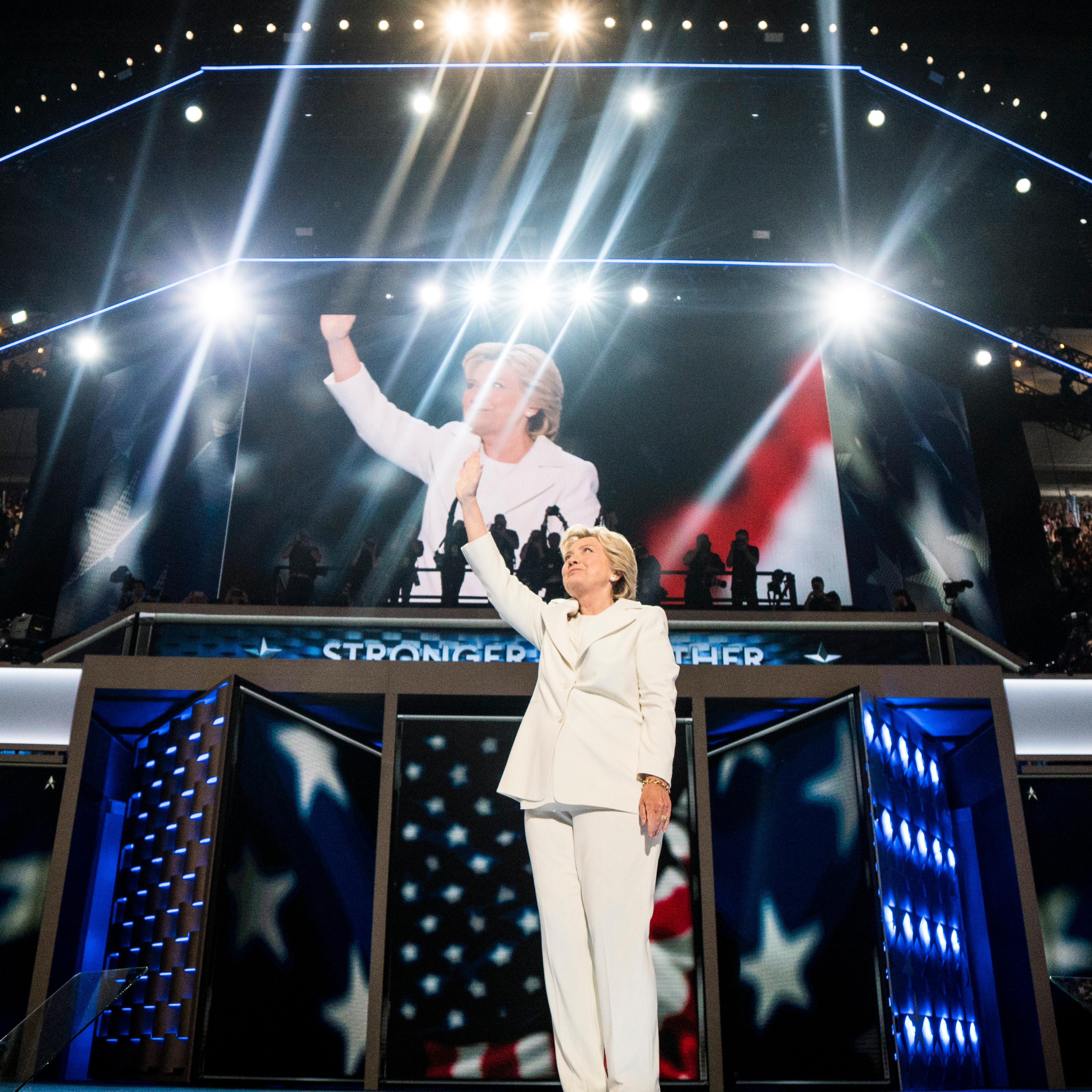 Democratic presidential nominee Hillary Clinton speaks at the Democratic National Convention in Philadelphia on July 28, 2016.