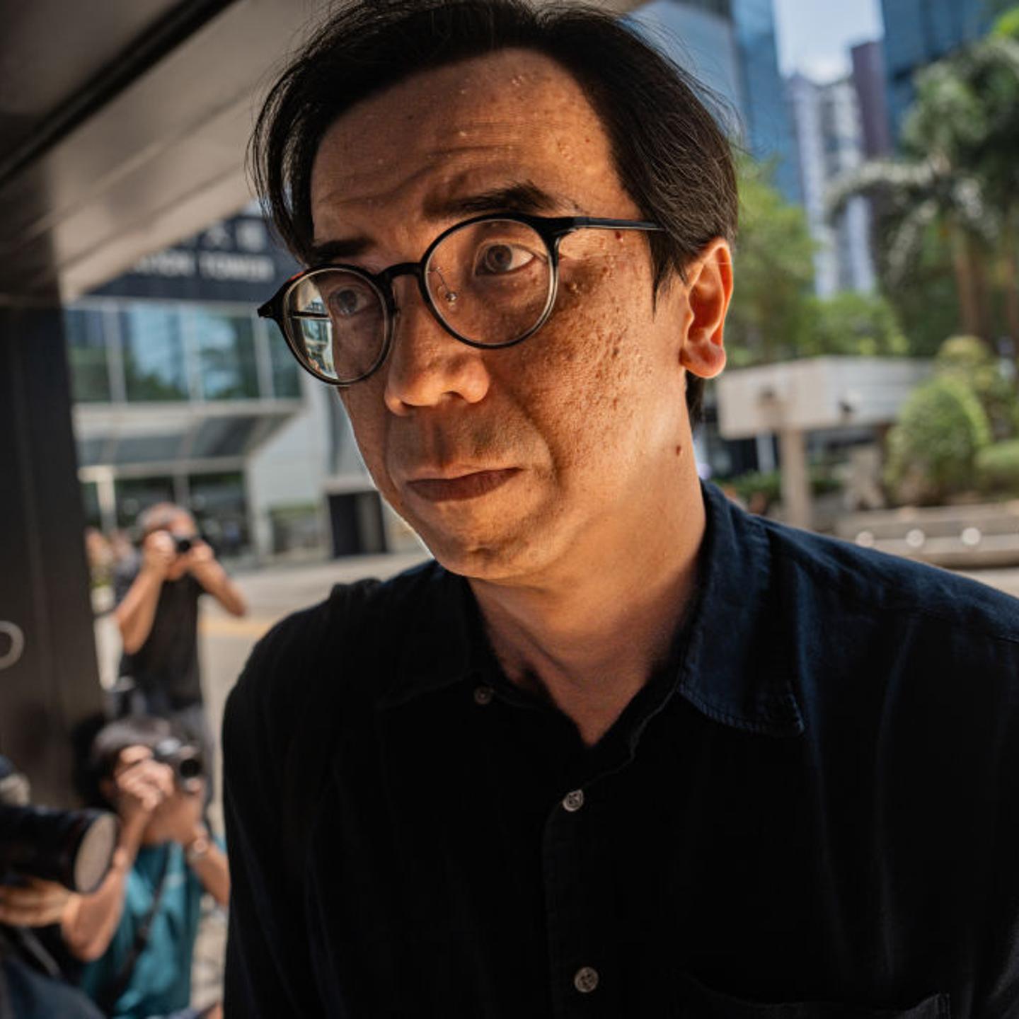 Former chief-editor of Stand News Chung Pui-kuen enters the Wanchai Law Courts ahead of a verdict for Hong Kong Stand News sedition trial in Hong Kong, China, on August 29, 2024.