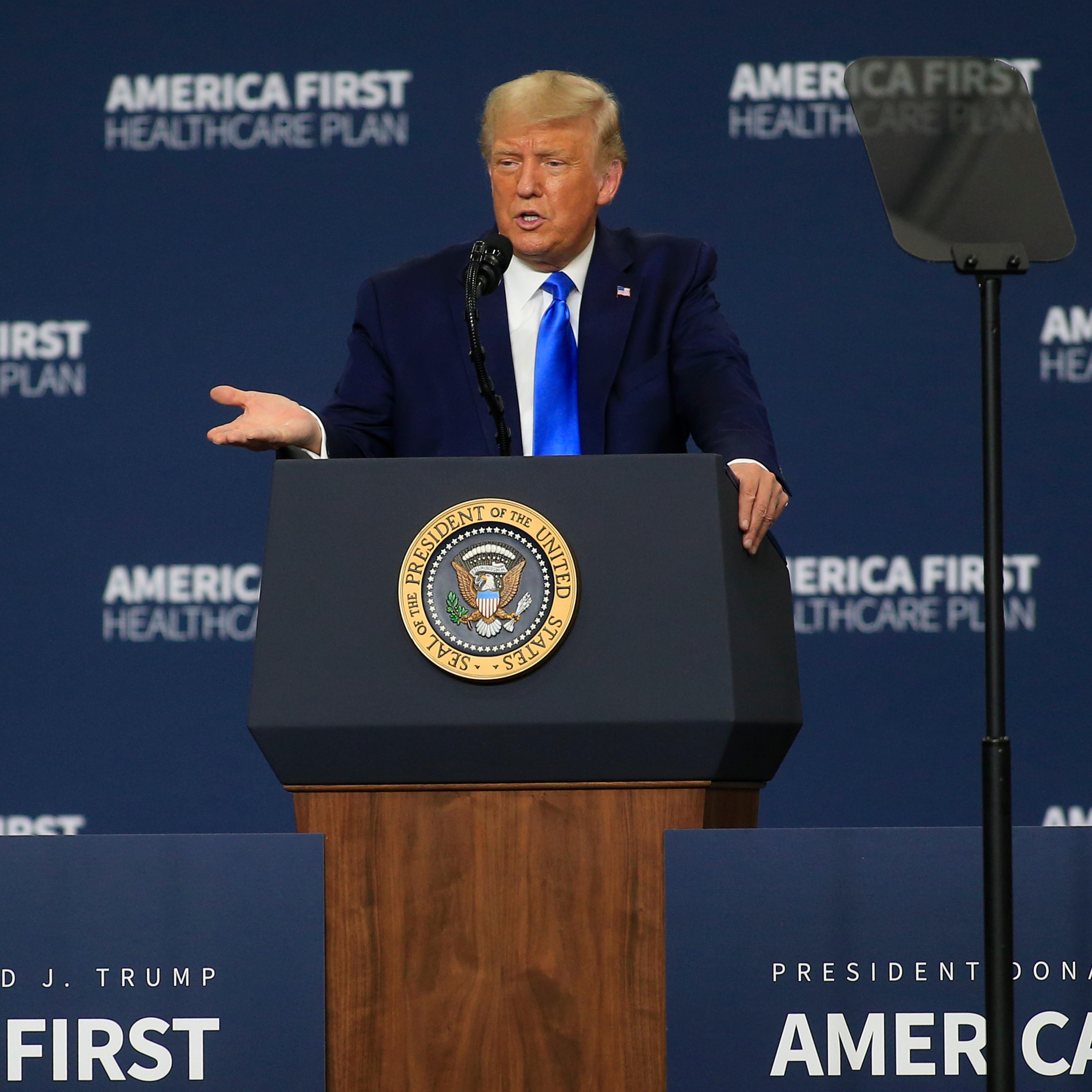 President Donald Trump delivers a speech about health care on Sept. 24, 2020 in Charlotte, North Carolina, less than six weeks before the November election.