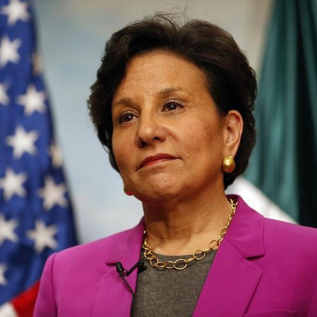 Penny Pritzker, U.S. Secretary of Commerce, listens to a question during an interview with Reuters in Mexico City