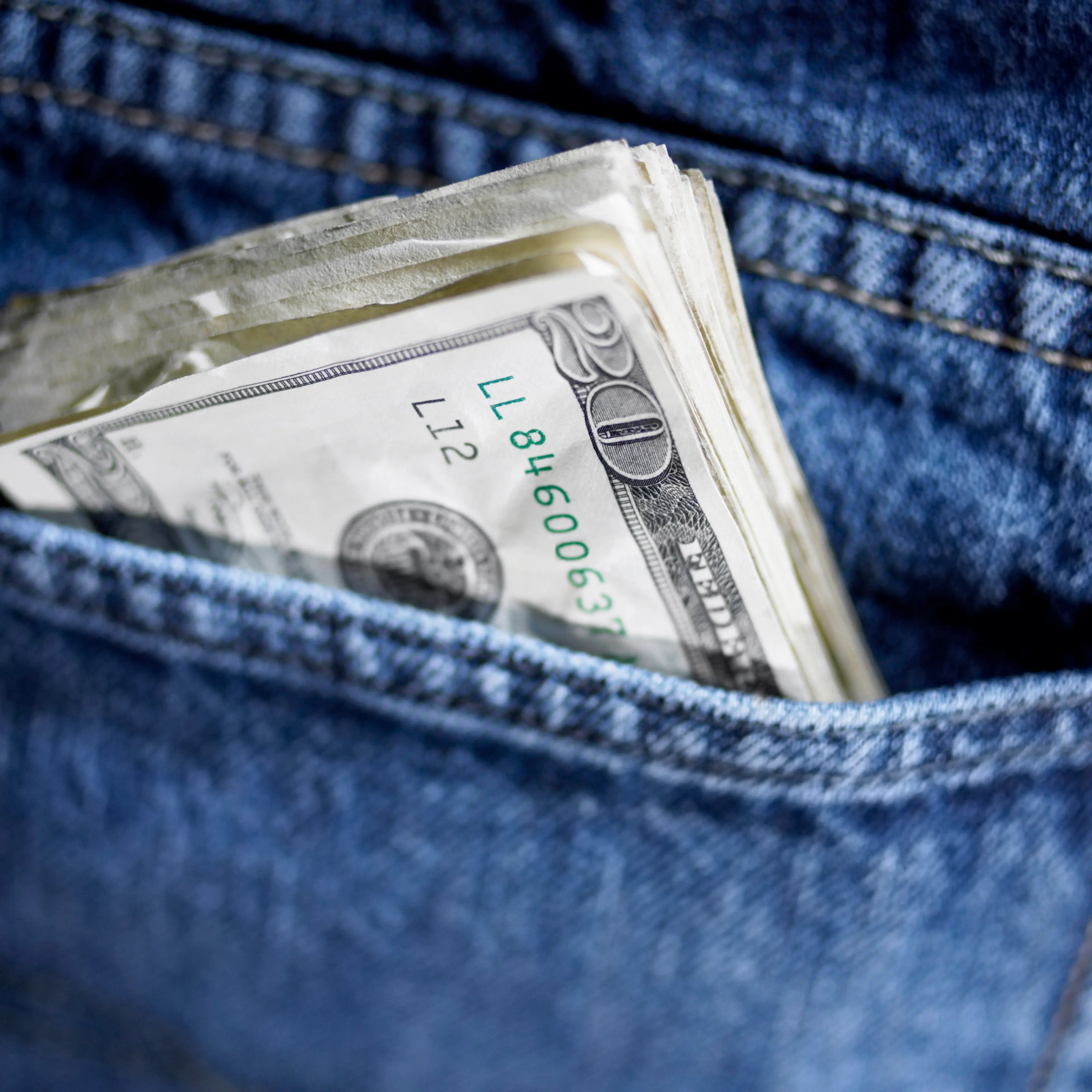 Money in jeans pocket