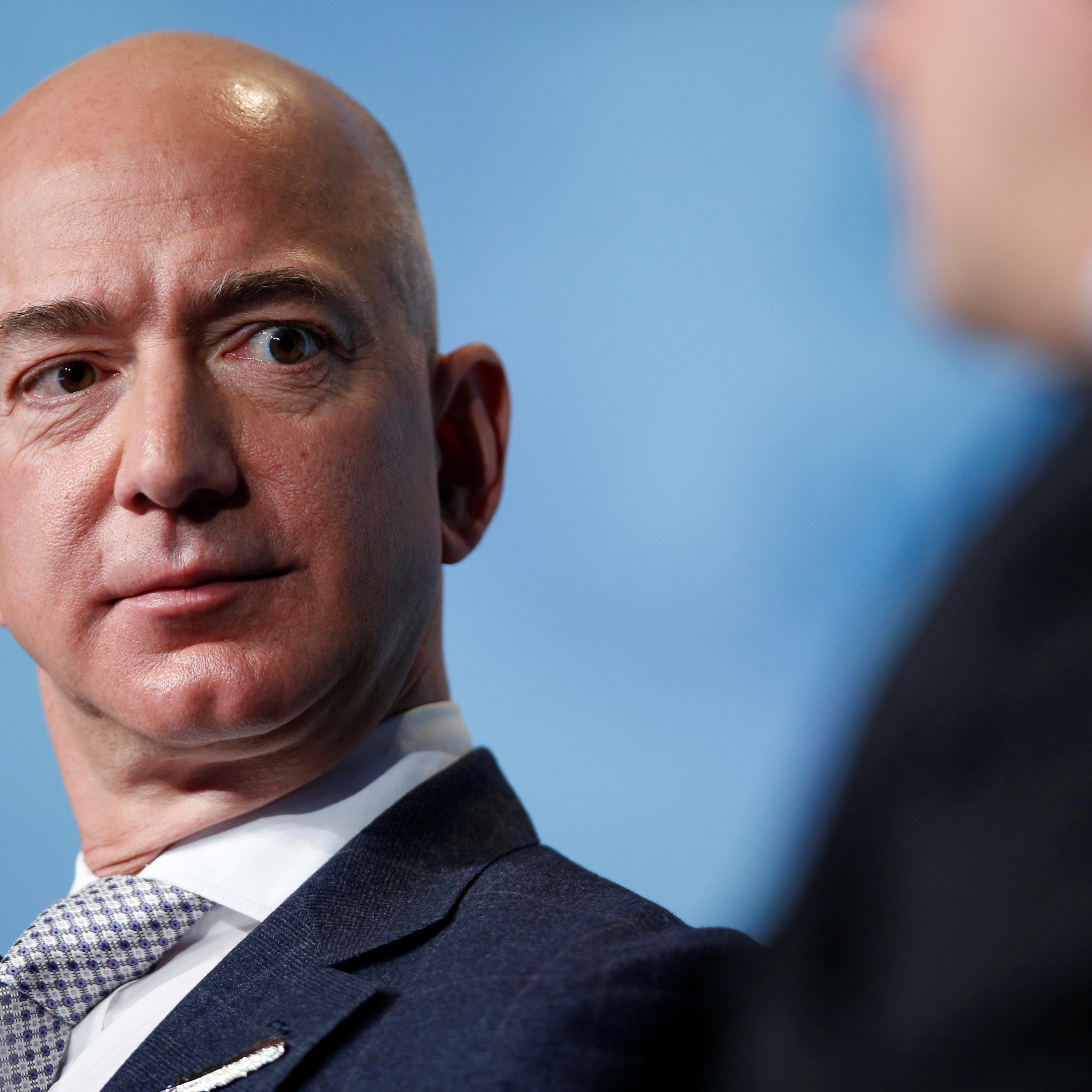 Jeff Bezos, founder of Blue Origin and CEO of Amazon, speaks about the future plans of Blue Origin in Washington