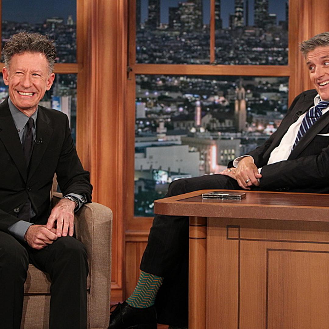 Lyle Lovett and Ferguson on the April 23, 2014 Late Late Show.
