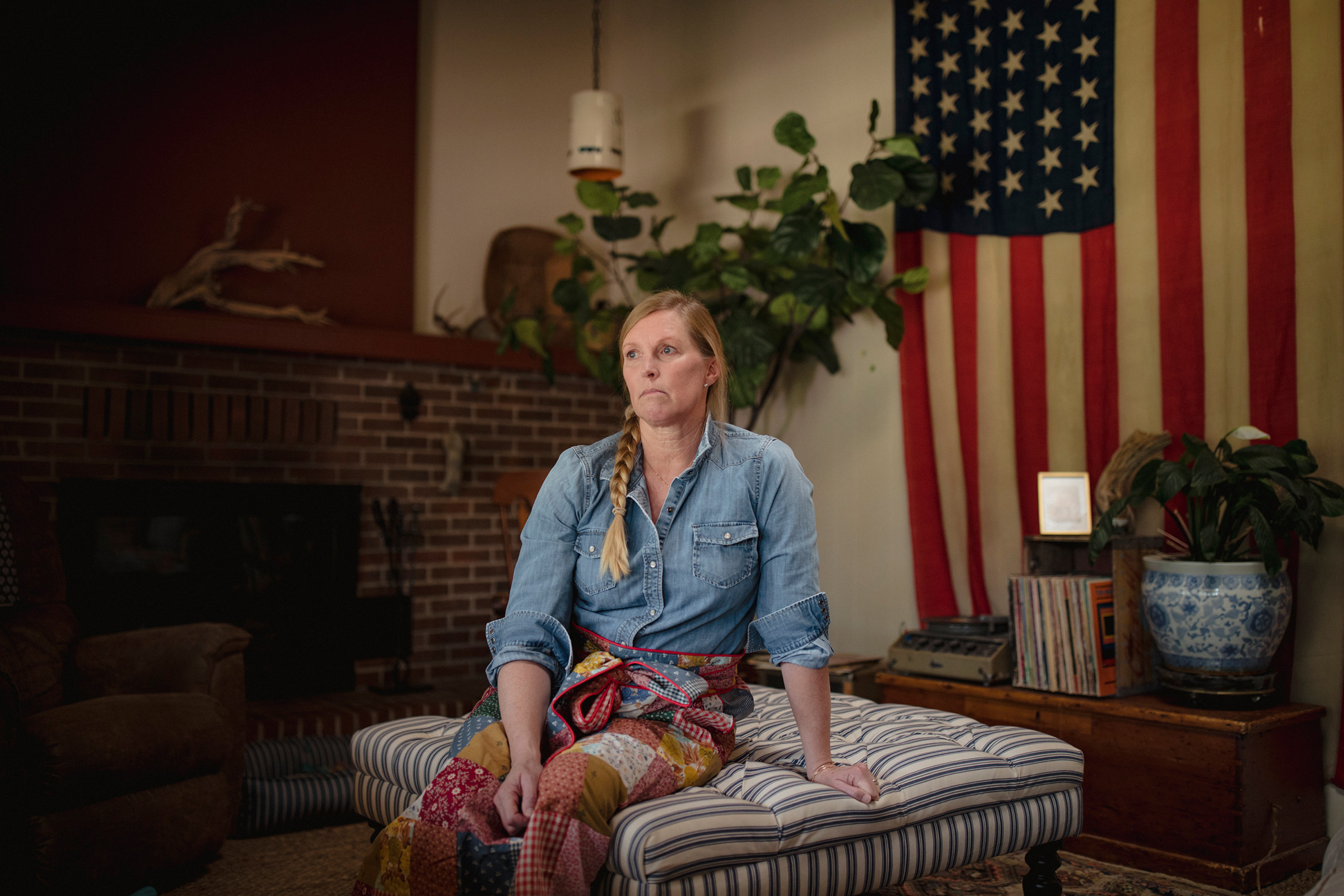 Crissy Perham at her home in Rociada, N.M., on Sept. 24, 2021. Perham was one of more than 500 female athletes who filed an amicus brief last September supporting Roe v. Wade.