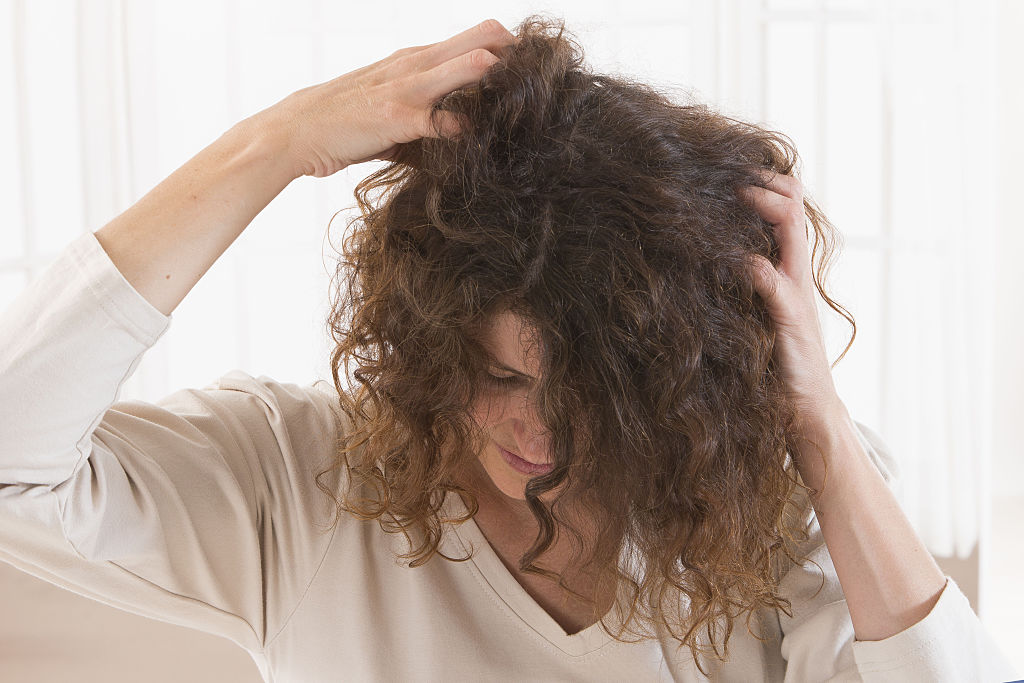 Woman with a migraine