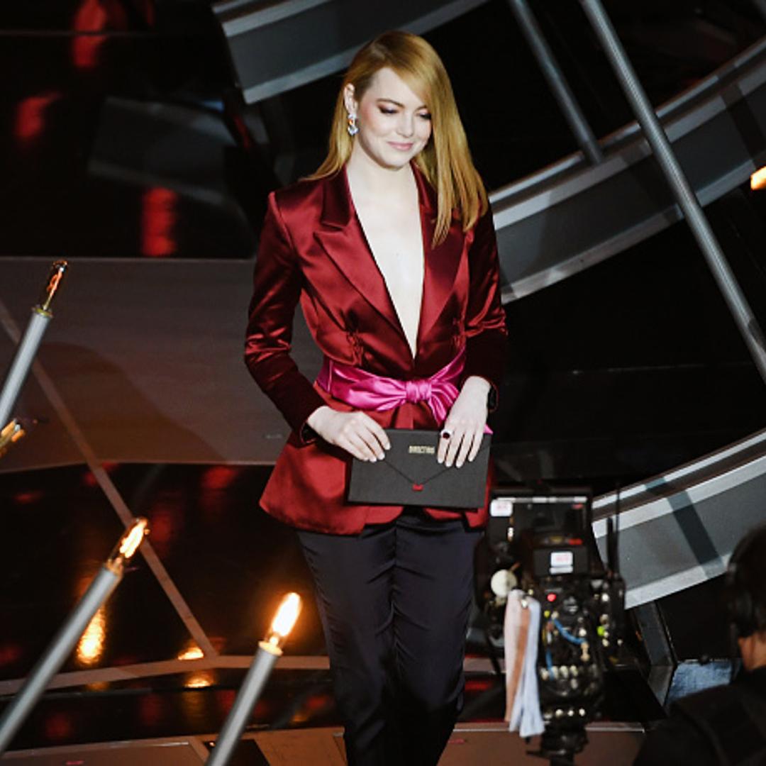 Emma Stone speaks onstage during the 90th Annual Academy Awards